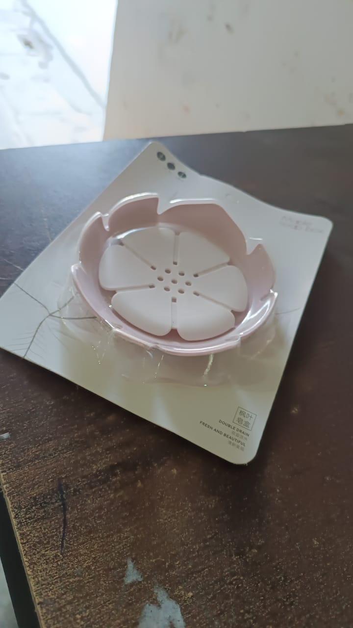 Plastic Flowers Soap Dish Bathroom Accessories Set Shower Gift ,Sabudani (1 Pc) Variety Bazaar
