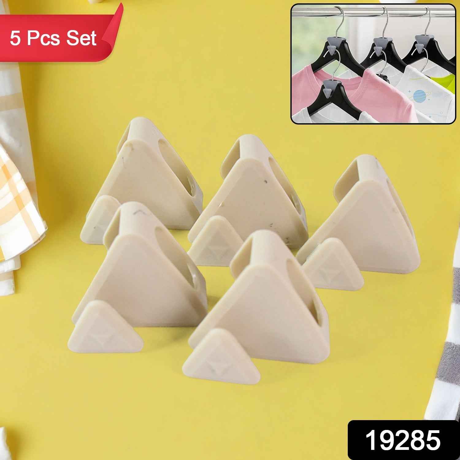 Multi-Functional Plastic Triangle Hanger Connector Hooks 5 Pcs Set