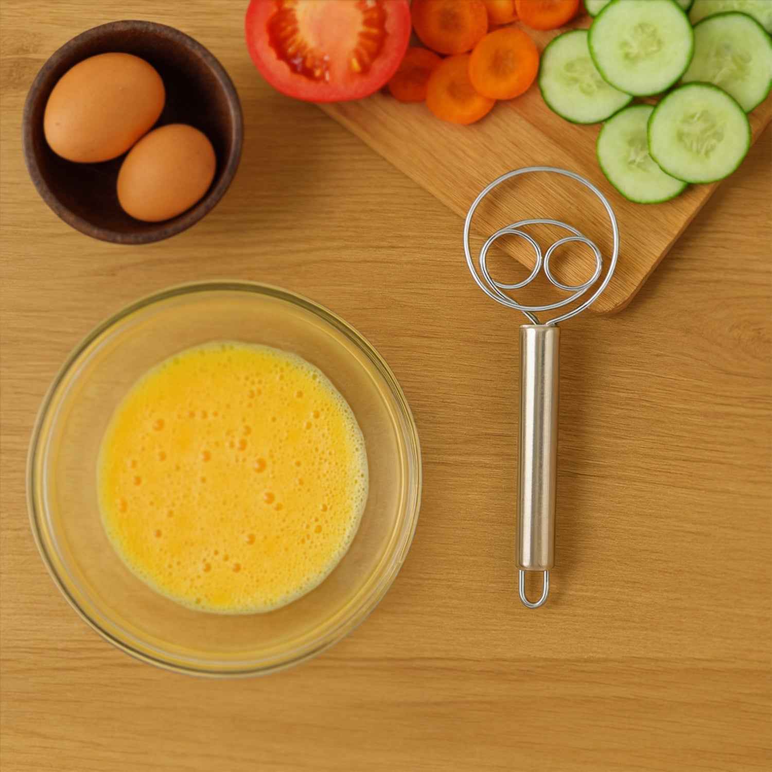 2-piece Stainless Steel Spiral Hand Whisk - (2 Pc Set)