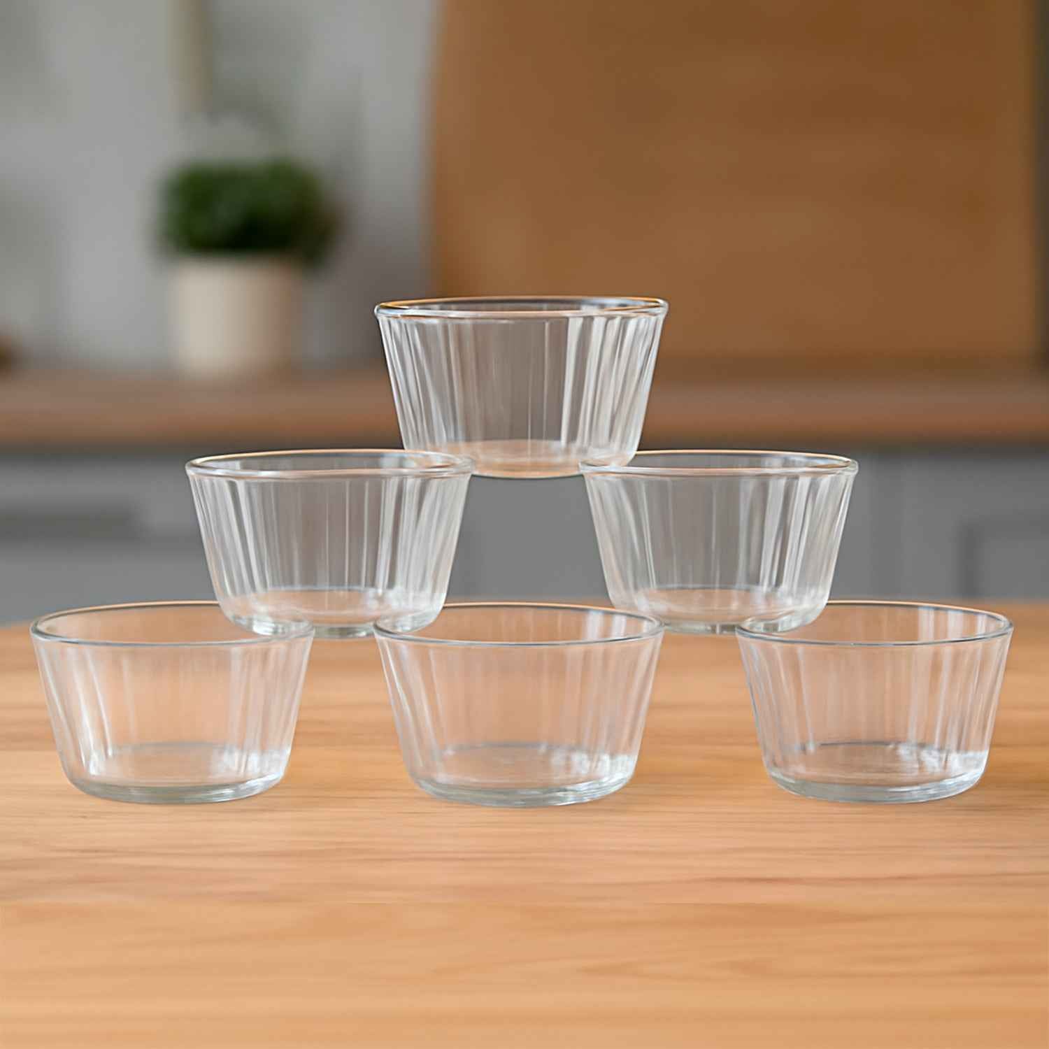 Premium Transparent Plastic Dessert Bowl Set 6 Pieces