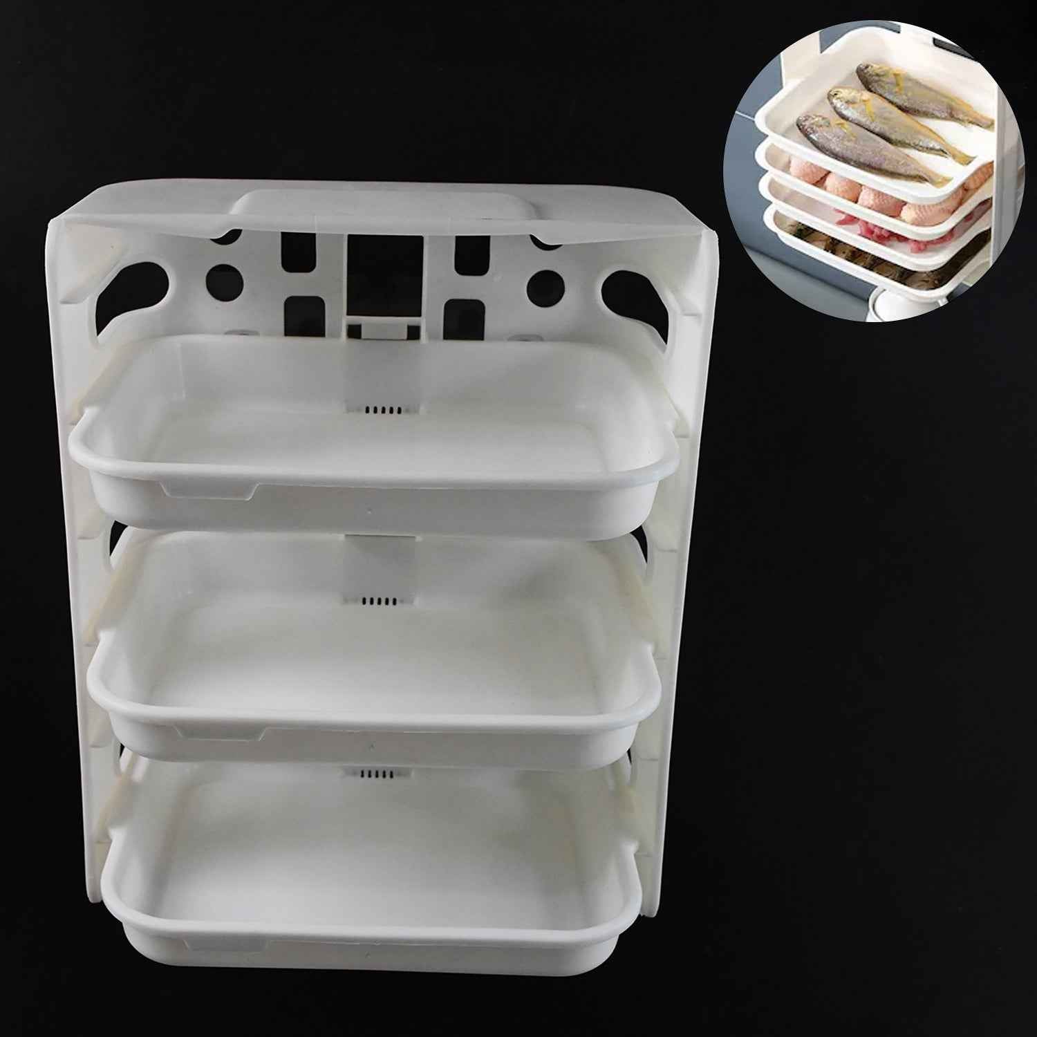 Plastic 3 Layer Wall-mounted Food Organizer Rack (1 Set)