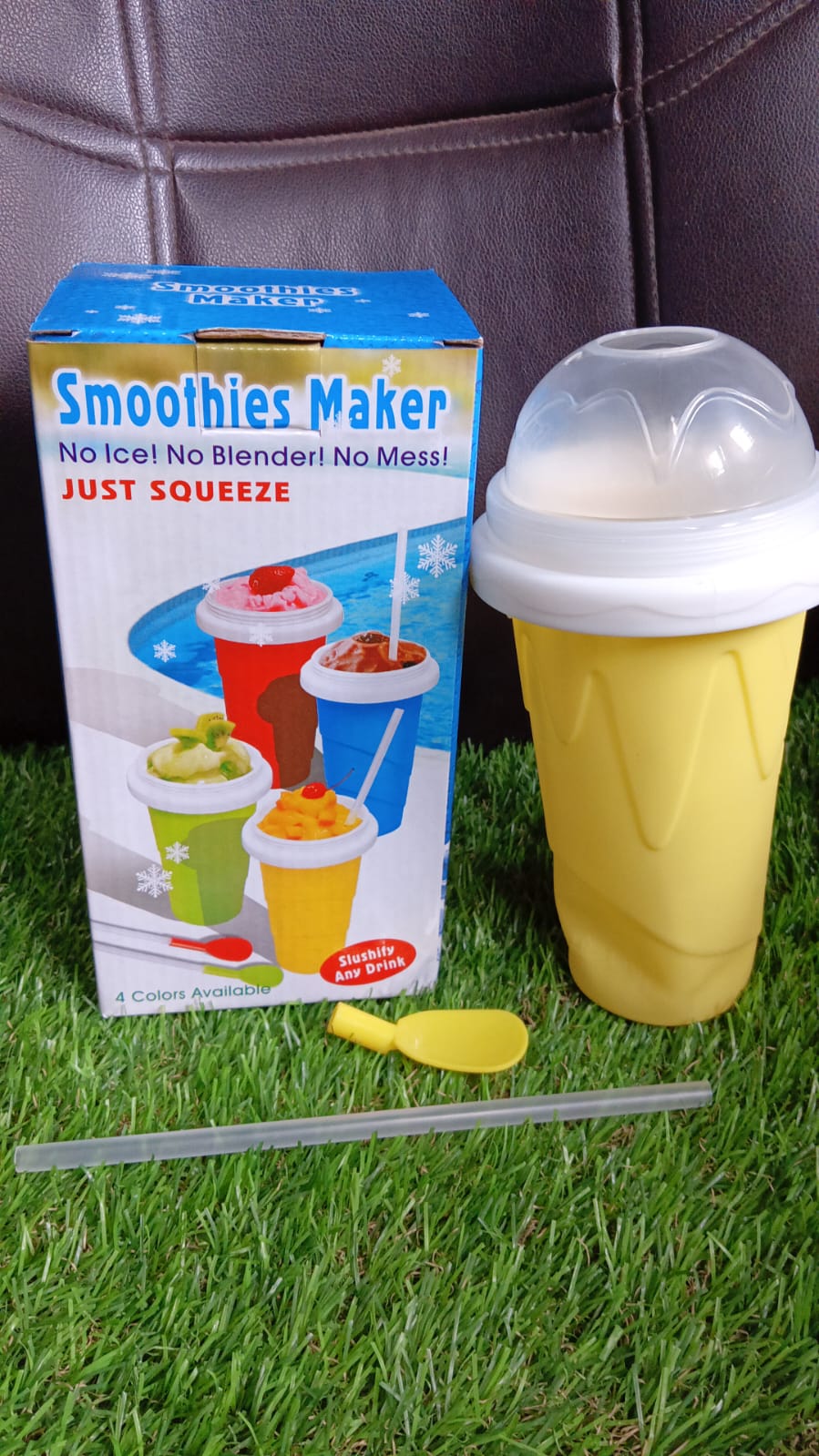 Smoothies Maker Cup, Magic Quick Frozen Smoothies Cup Cooling Cup Double Layer Squeeze Cup Slushy Maker (1 Pc) Variety Bazaar