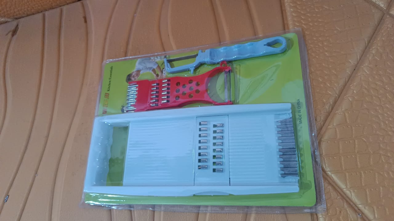 3 in 1 Kitchen Set: Grater Base, Slicing Attachment, and Peeler (3 Pcs Set) Variety Bazaar