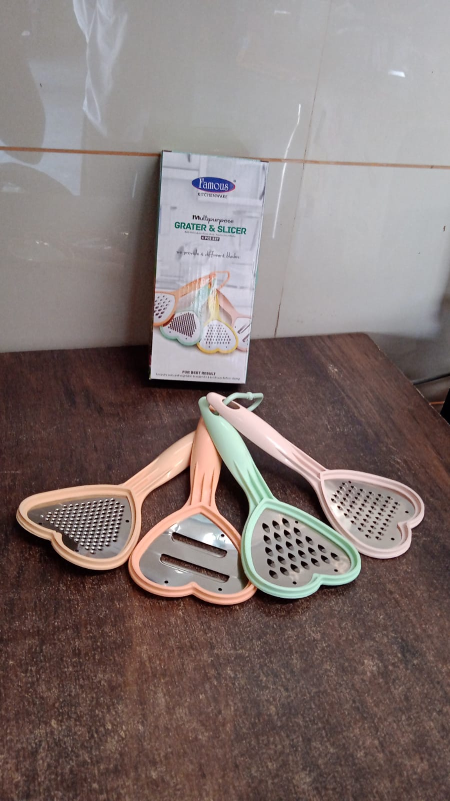 Heart Grater Set and Heart Grater Slicer Used Widely for Grating and Slicing of Fruits, Vegetables, Cheese Etc. Including All Kitchen Purposes. Variety Bazaar