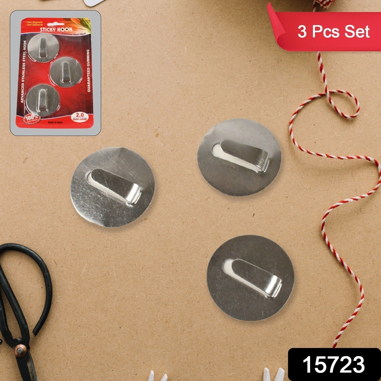 Self- Adhesive Hooks, Heavy Duty Wall Hooks Hangers Stainless Steel Waterproof Sticky Hooks for Hanging Robe Coat Towel Kitchen Bathroom and. Variety Bazaar