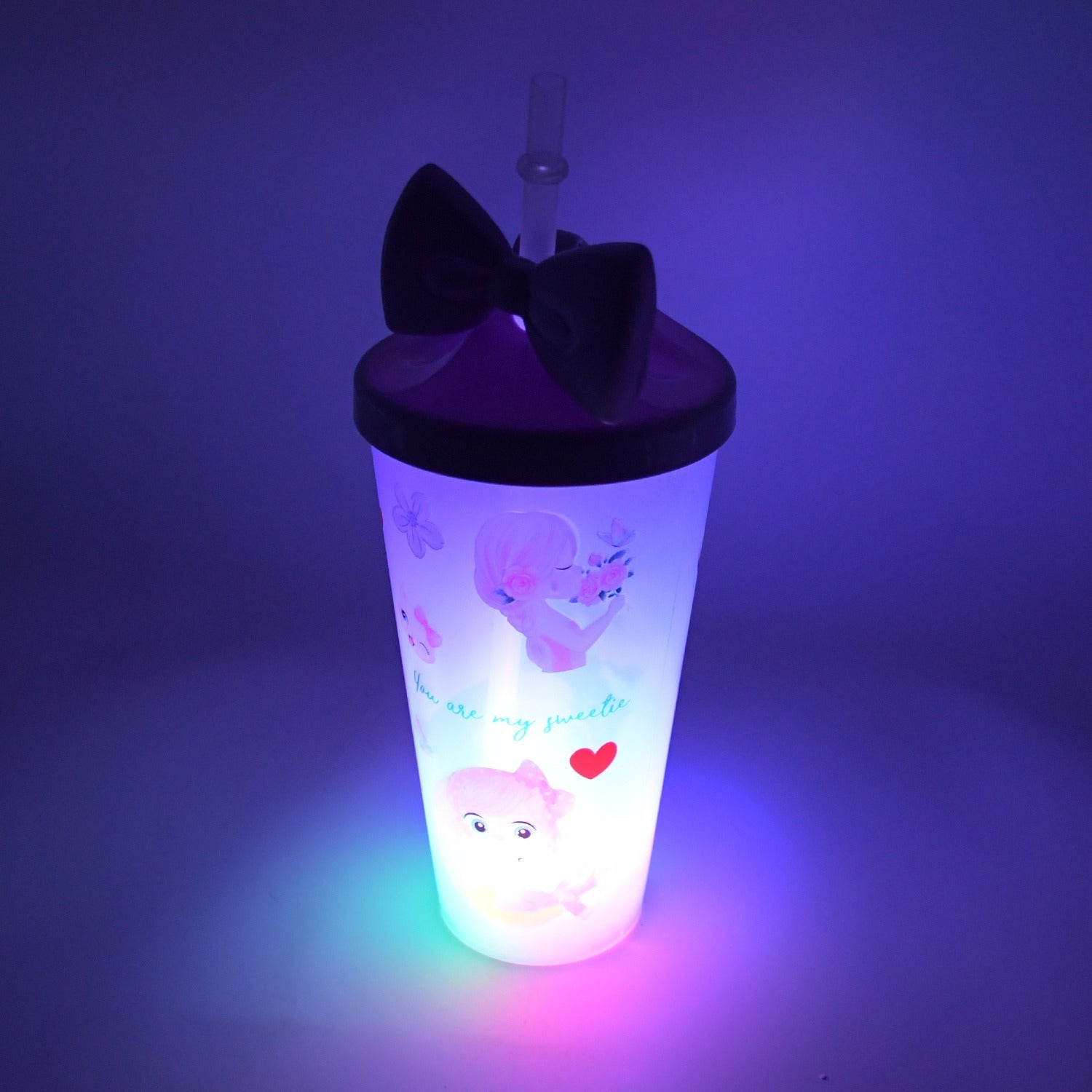 Unicorn Water Bottle with Straw & Lid for Kids (With Light) Variety Bazaar