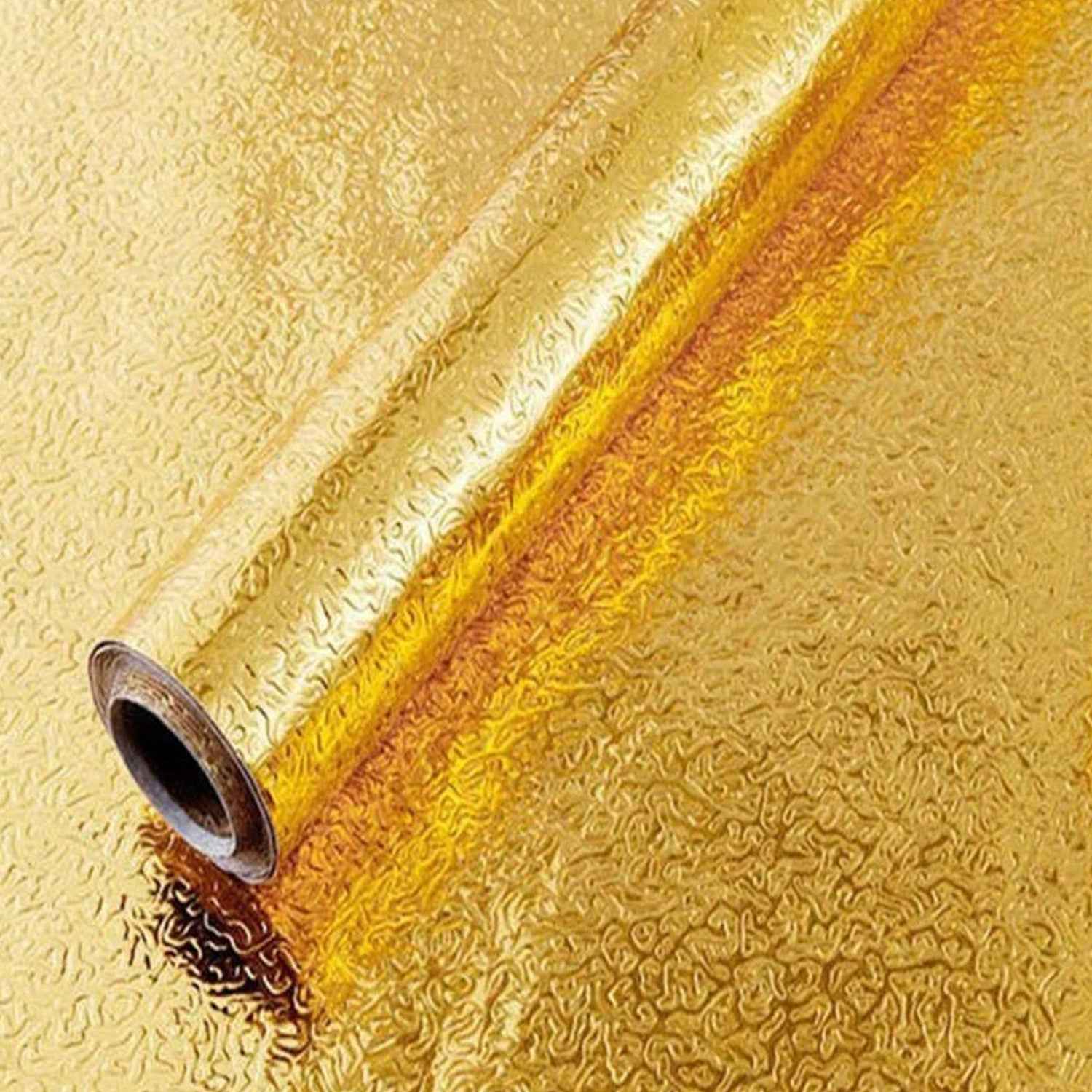 Oil Proof Sticker Waterproof Self Adhesive Aluminum Foil Wallpaper (60 Cm2m Golden 1 Pc)