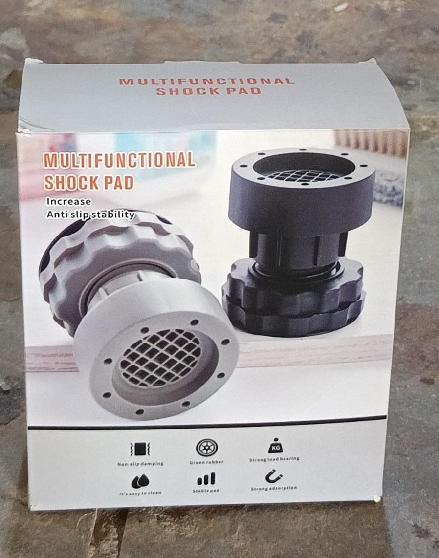 Plastic Washing Machine Vibration Feet , Adjustable Highly Non-Slip Support Anti Vibration Walk Shock Absorber Noise Cancelling Furniture Lifting Base (4 Pcs Set)