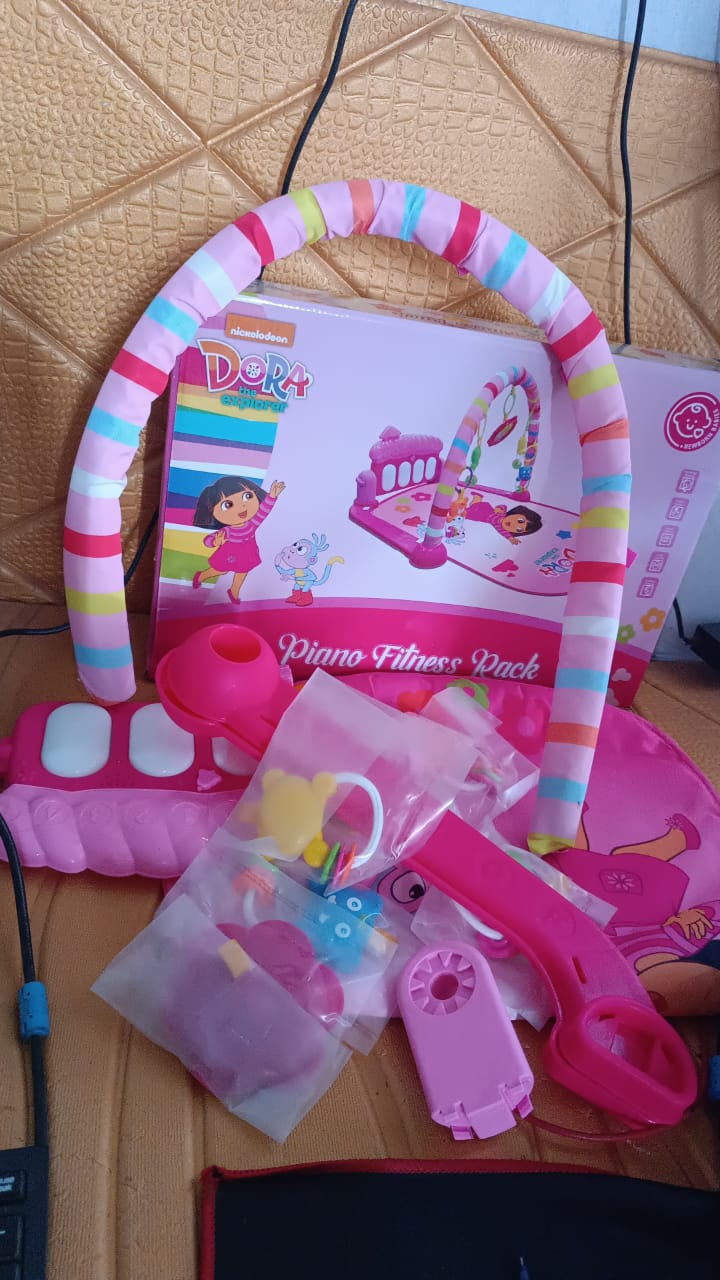 2in1 Baby Kick and Play Piano Gym Mat & Fitness Rack (1 Set) Variety Bazaar