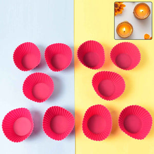 Silicone Cup Cake Mould (10 Pcs Set)