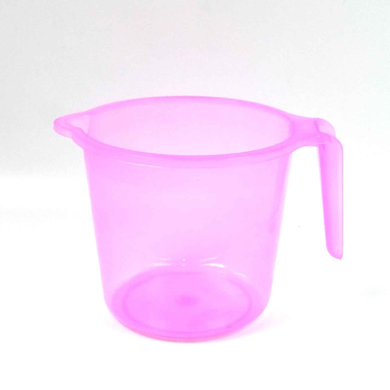 Plastic Round Transparent Bath Water Mug (1 Pc 1200 Ml Mix Color)