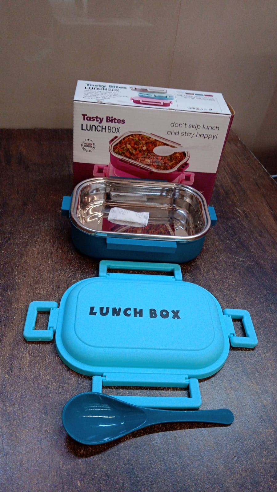 Insulated Testy Stainless Steel Leakproof Lunch Box With Spoon (1 Set) Variety Bazaar