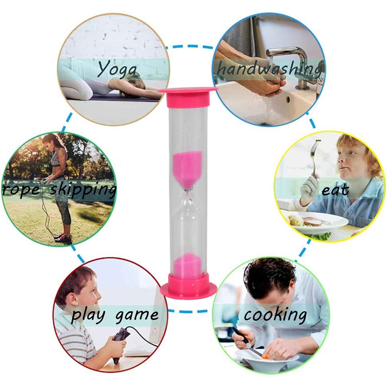 8756 Sand Timer Plastic Hourglass Sand Glass Toy Sand Clock For Kitchen Office School And Brushing Teeth For Bathroom Timer Clock Children Hourglass Sand Glass Toothbrush Household Sand Clock (3 Min Approx 5 Pc)