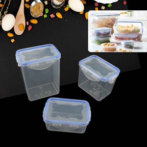 5496 Kitchen Storage Container Set With Food Grade Plastic And Air Seal Lock Lid For Storage Of Grocery Spices Dry Fruits Use For Home Office Restaurant Canteens (3 Piece Set)