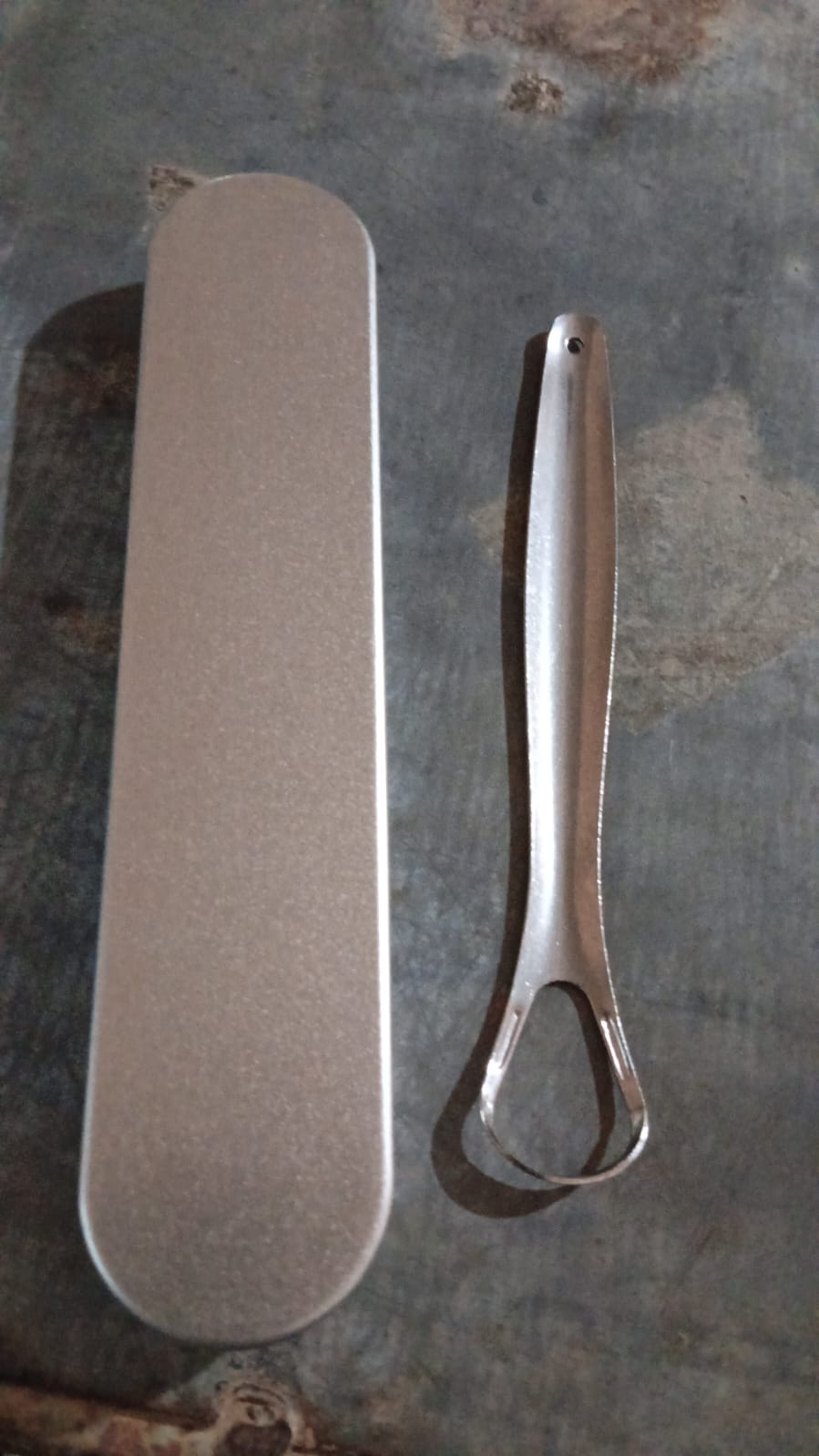 Stainless Steel Tongue Scraper for Bad Breath & Oral Hygiene, Metal Case Included (1 Pc) Variety Bazaar
