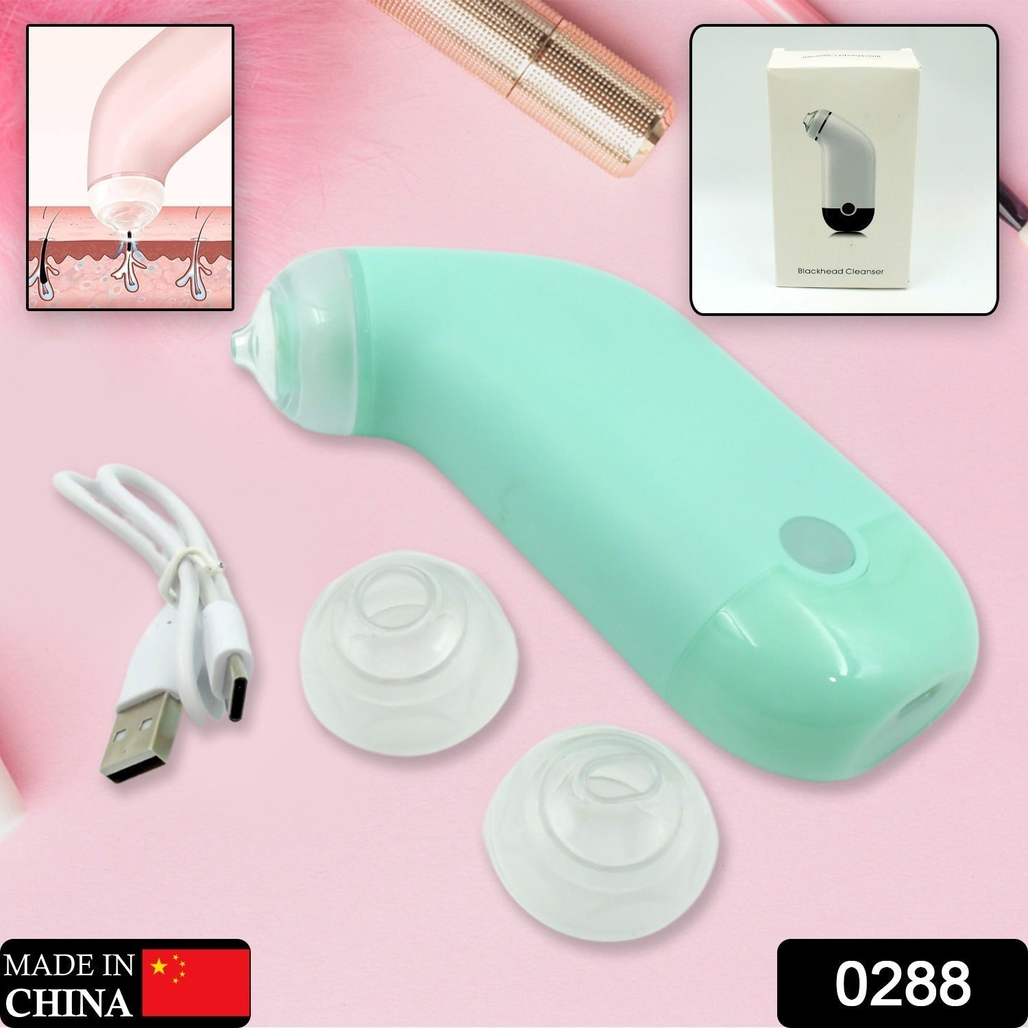 Mini Handheld Vacuum Blackhead Remover – Facial Massage & Spot Lifting (1 Pc) Variety Bazaar