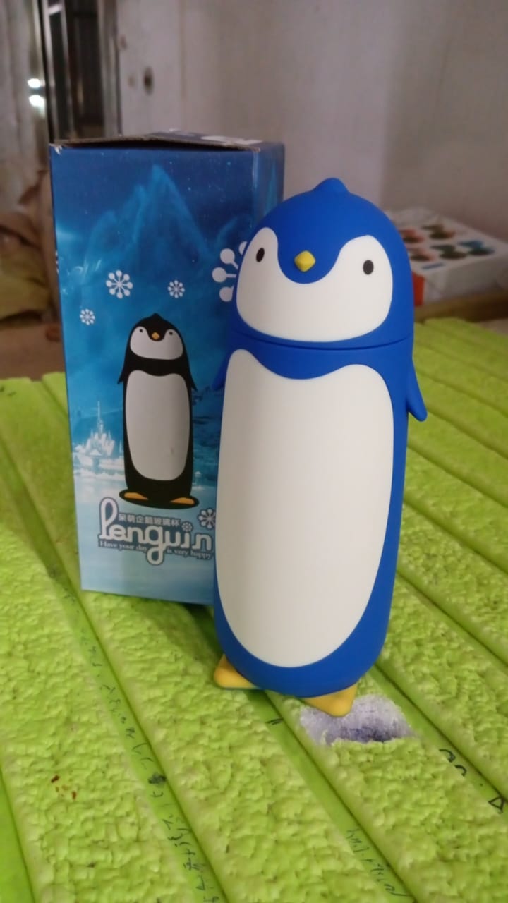 Penguin Water Bottle Penguin Cartoon Water Bottle Funny Travel Mug Insulated, Inner glass Vacuum Water Bottle Variety Bazaar