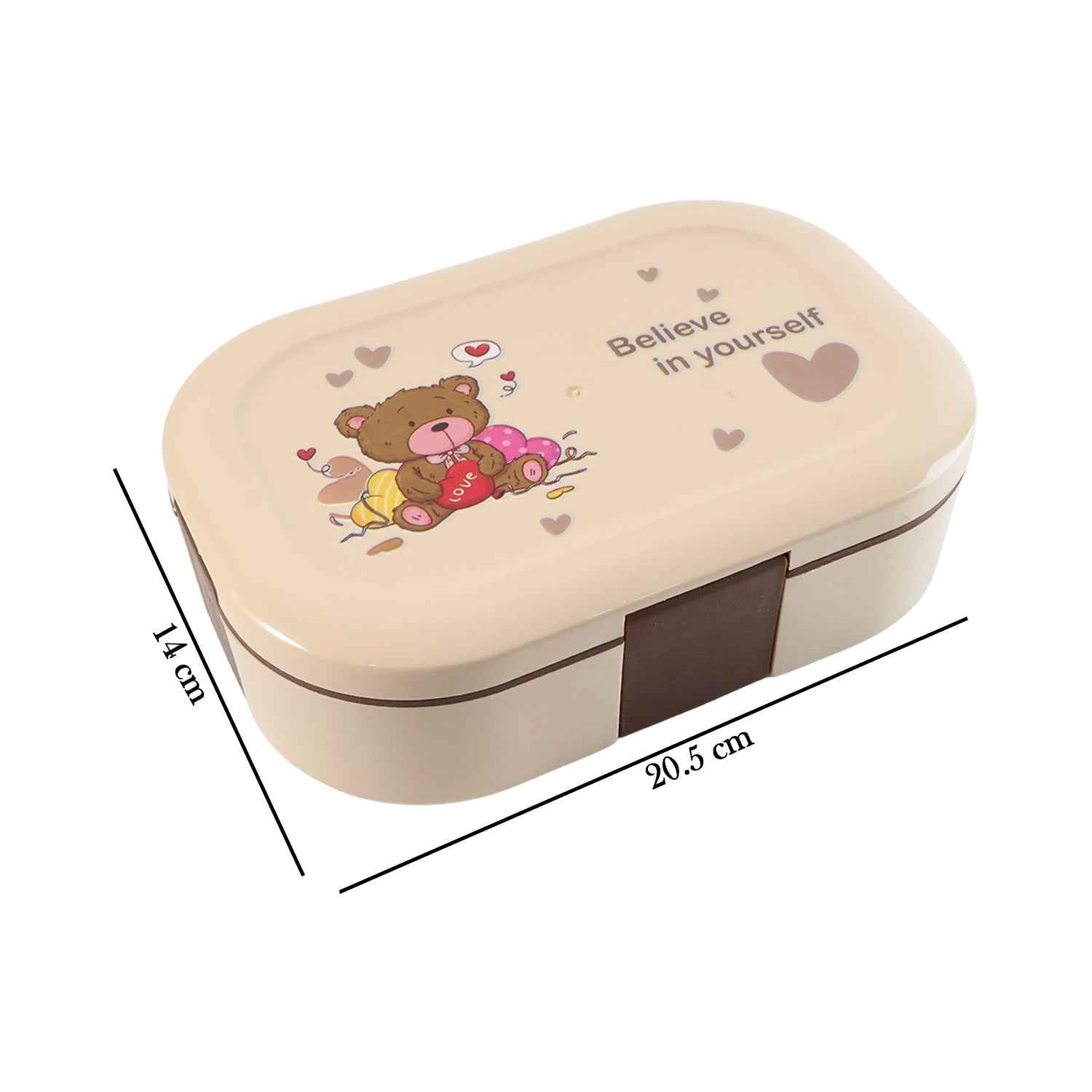 Cute Teddy Printed Kids Lunch Box (500ml 1 Pc)