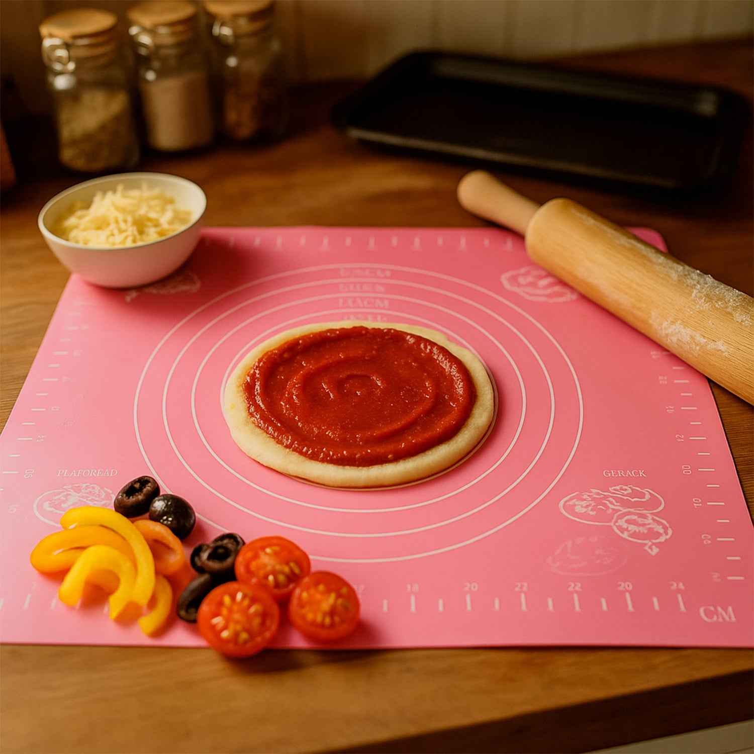 Non-stick Dough Rolling Baking Mat - (1 Pc 29x26 Cm)
