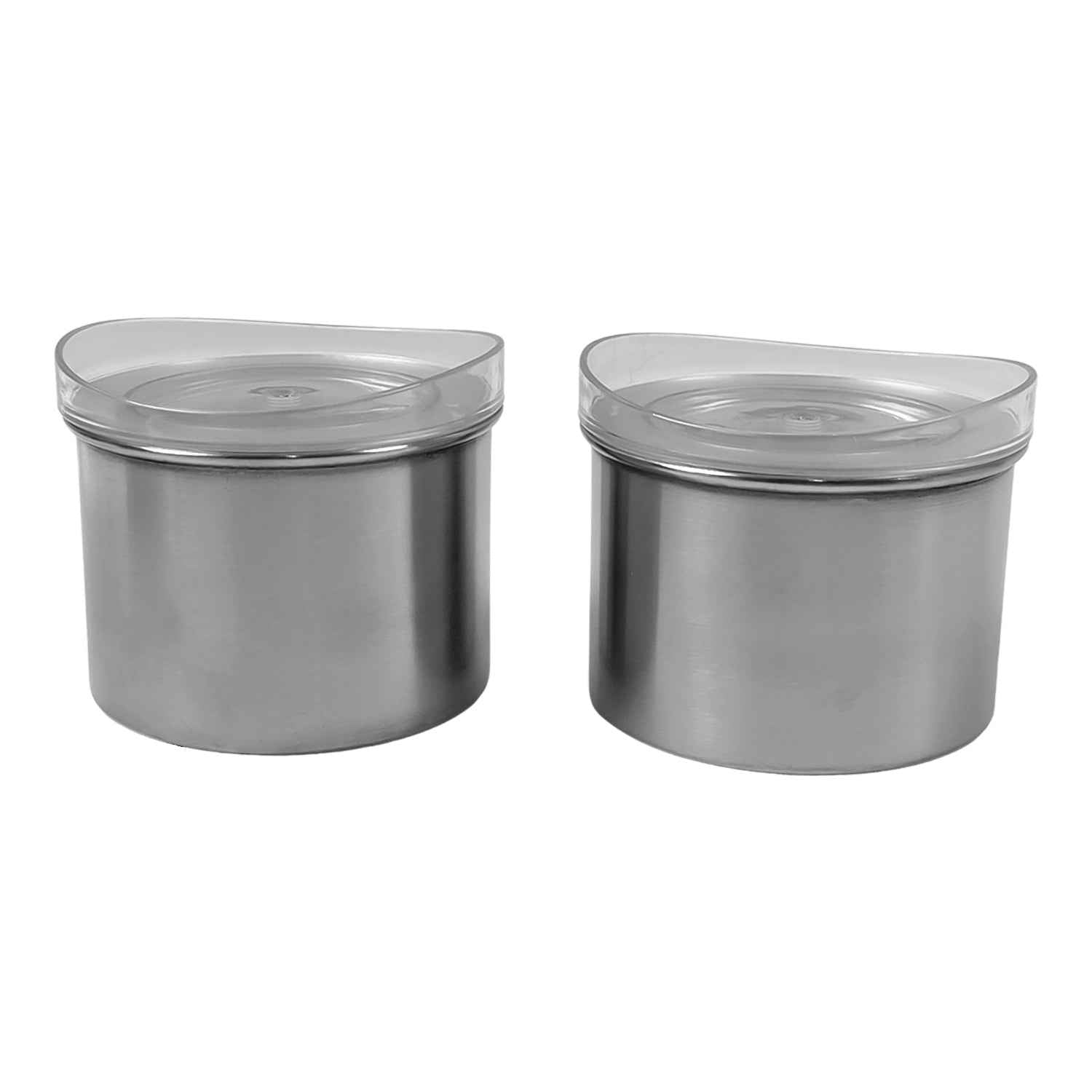 Multipurpose Stainless Steel Airtight Containers With See Through Lid (2 Pc 500 Ml)