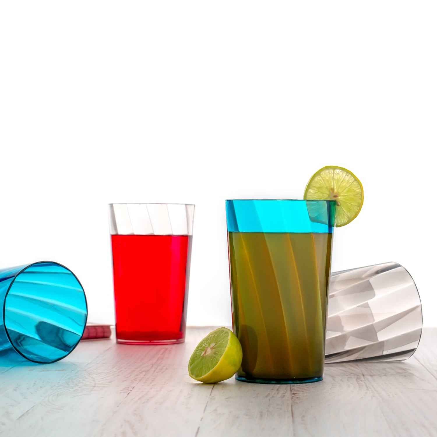 2353 Premium Juice And Water Glasses Set Of 6 Transparent 300ml Drinking Water Glasses Stylish Crystal Square Highball Glasses For Water Juice Cocktails Glass Set Of 6 For Water