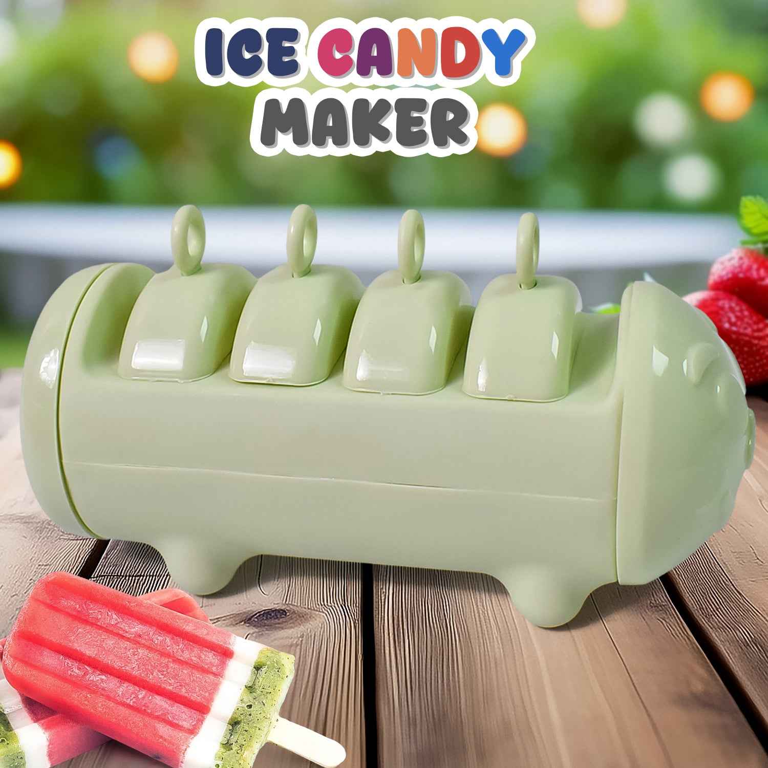 Plastic Ice Candy Maker 4 Compartment Grid Kulfi Candy (1 Pc)
