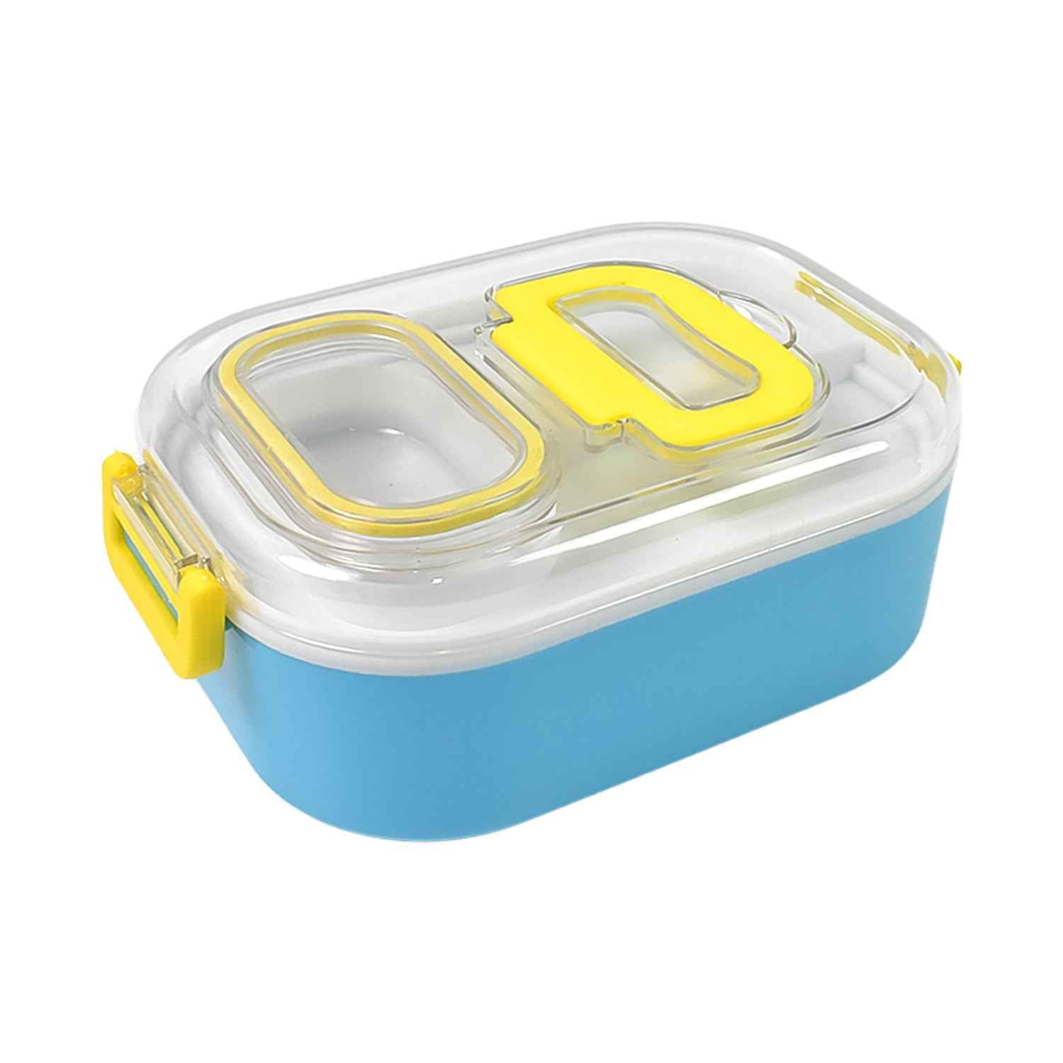 Durable Plastic Lunch Box For Kids With 2 In 1 Spoon Fork (1 Pc)