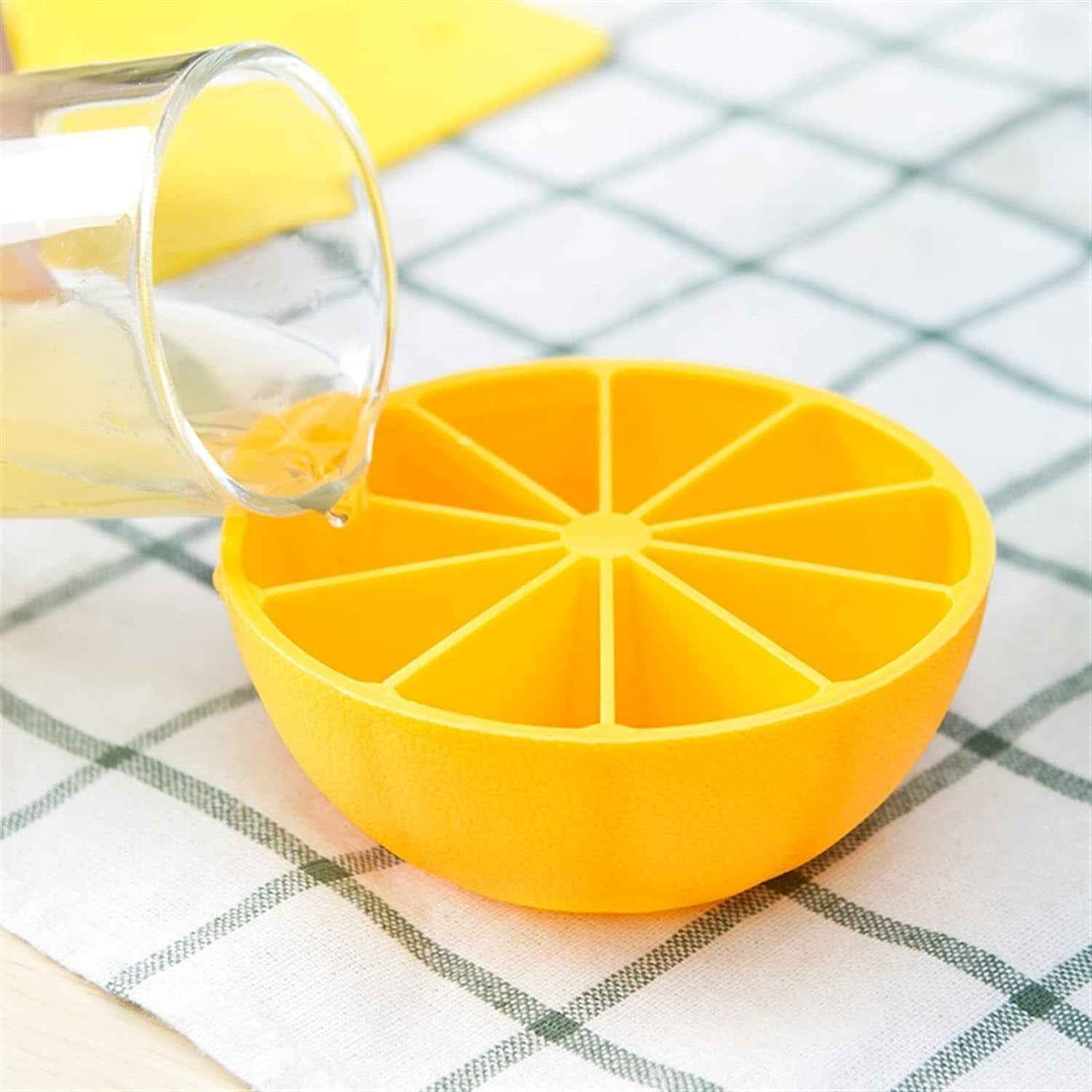 Lemon Shape Flexible Silicone Ice Cube Tray 8-slot Round Ice Mold (1 Pc)