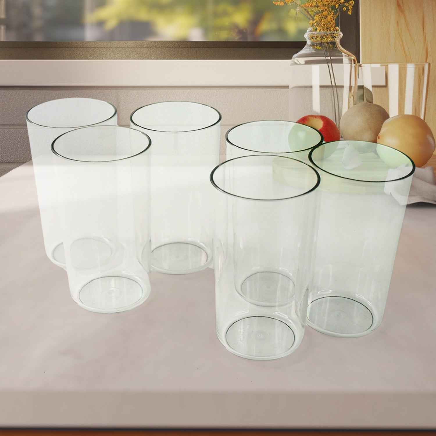 Apex Clear Plastic Tumbler Glass Set 6-piece Unbreakable