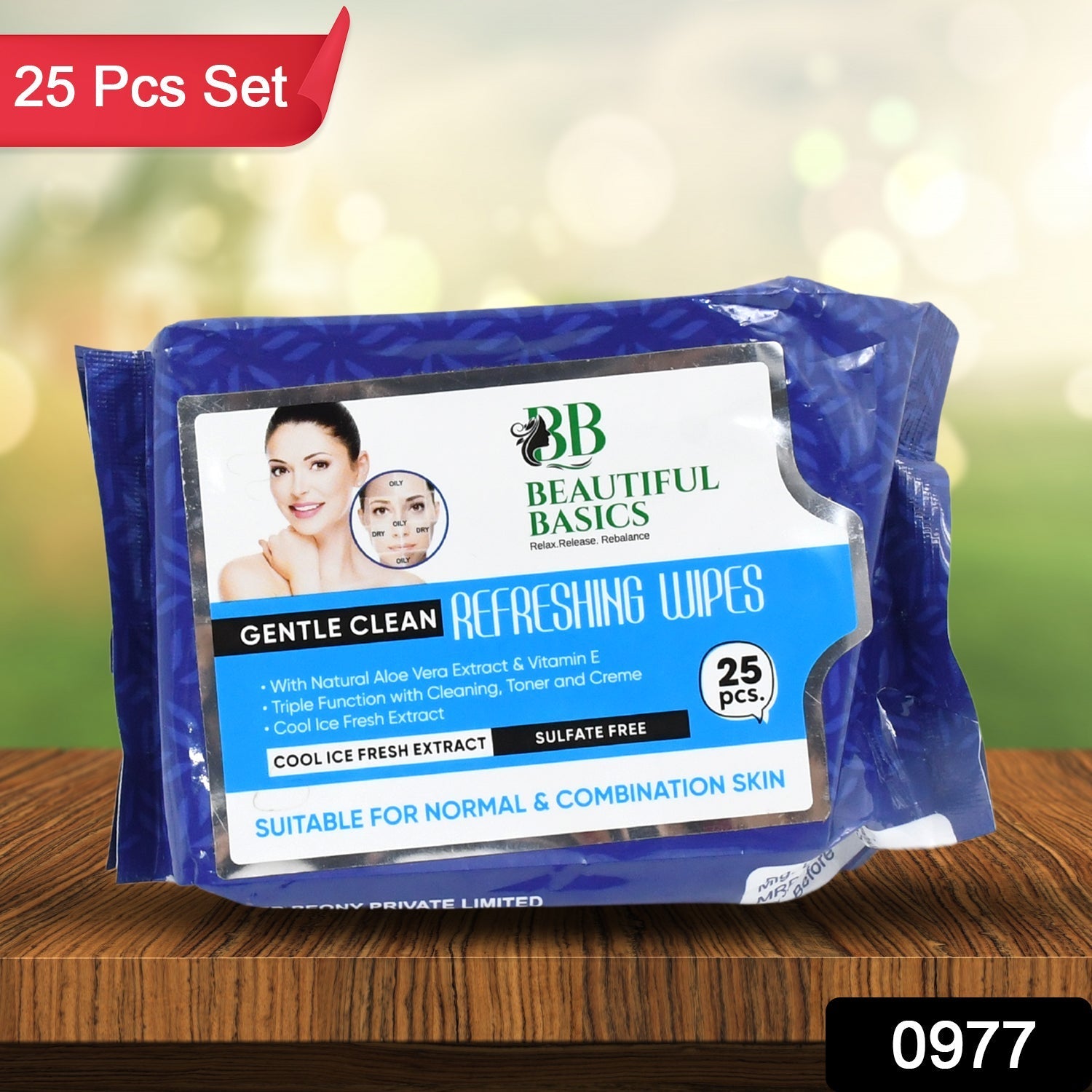 Refreshing Wet Wipes for Face | Facial Cleansing | Refreshing & Skin Hydration| Soothing for skin | pH Balance & Alcohol Free | Nourishing with Fruit extract | 25 Wipes Variety Bazaar