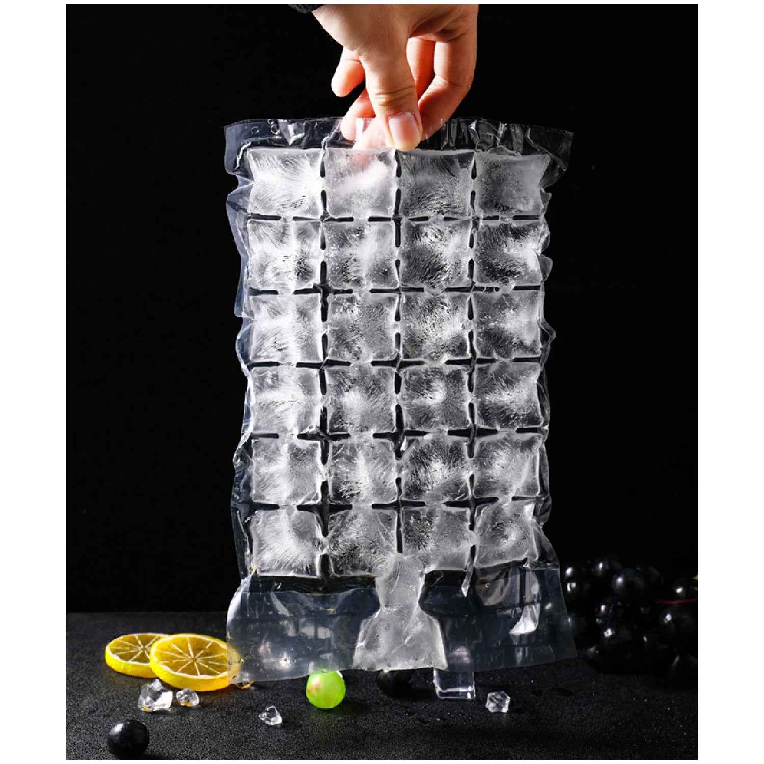 2905 Disposable Ice Cube Bags Stackable Easy Release Ice Cube Mold Trays Self-seal Freezing Makercold Ice Pack Cooler Bag For Cocktail Food Wine