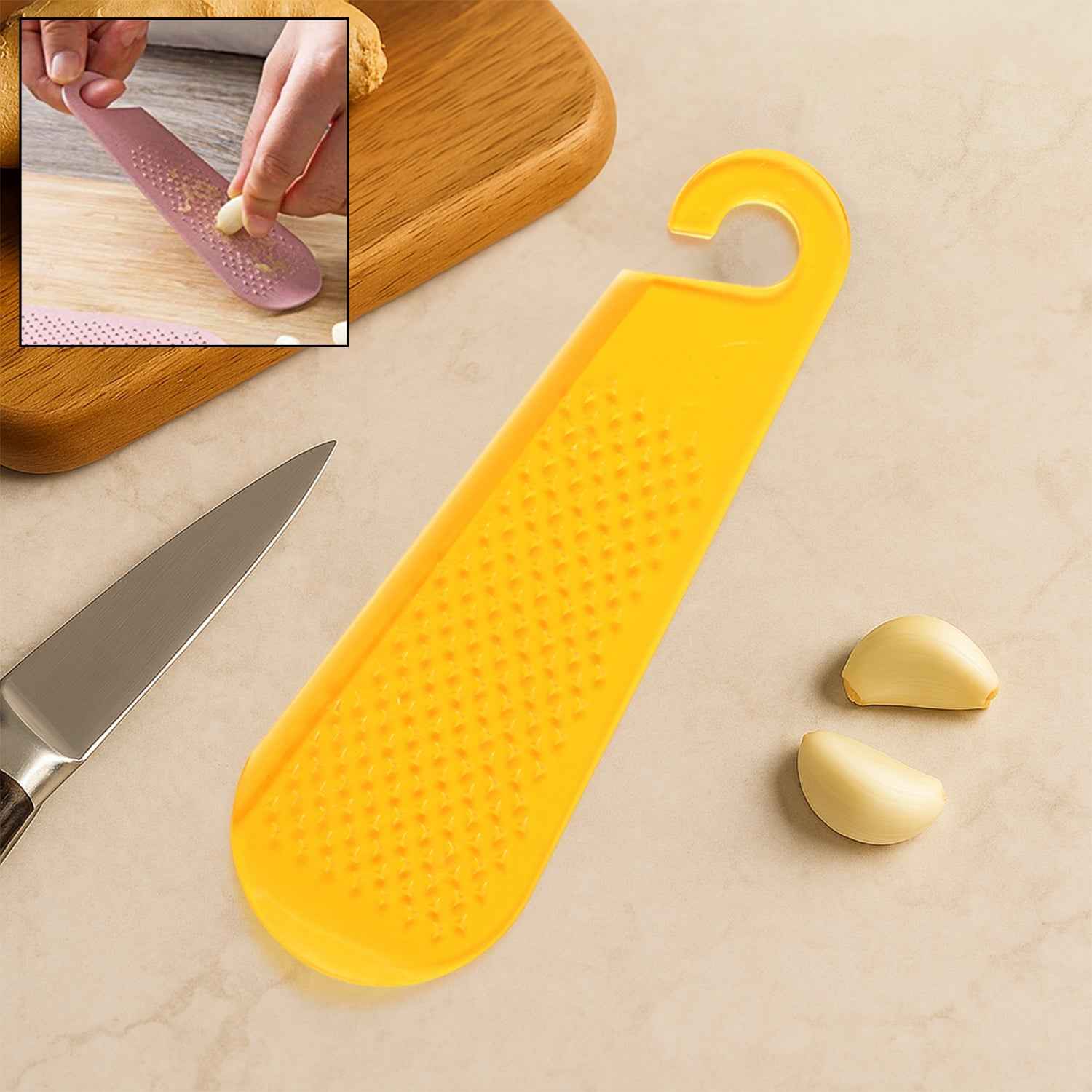 Multipurpose Garlic And Ginger Grater Peeler Tool With Hanging Hook 1 Pc