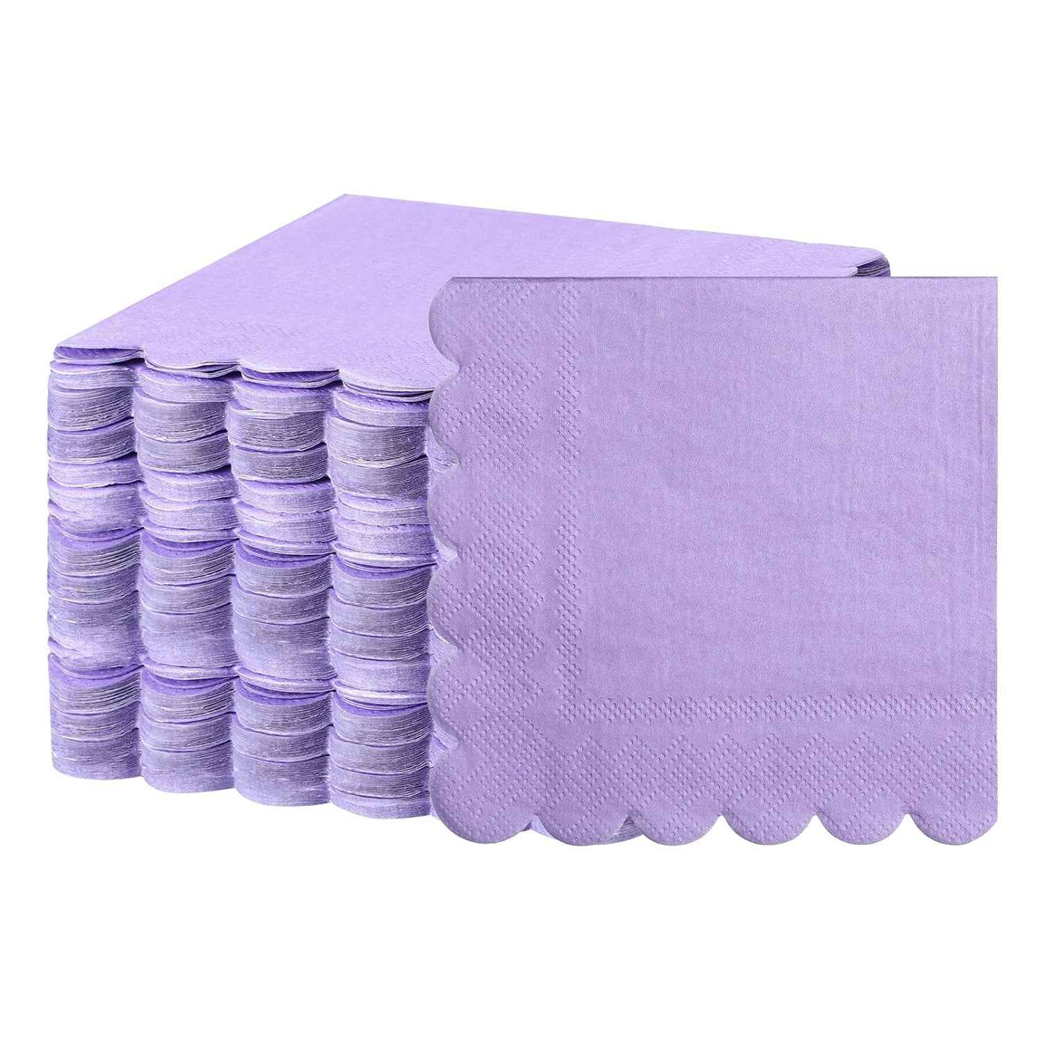Lilac Scalloped Disposable Paper Napkin (23 X 23 Cm 120 Pc)