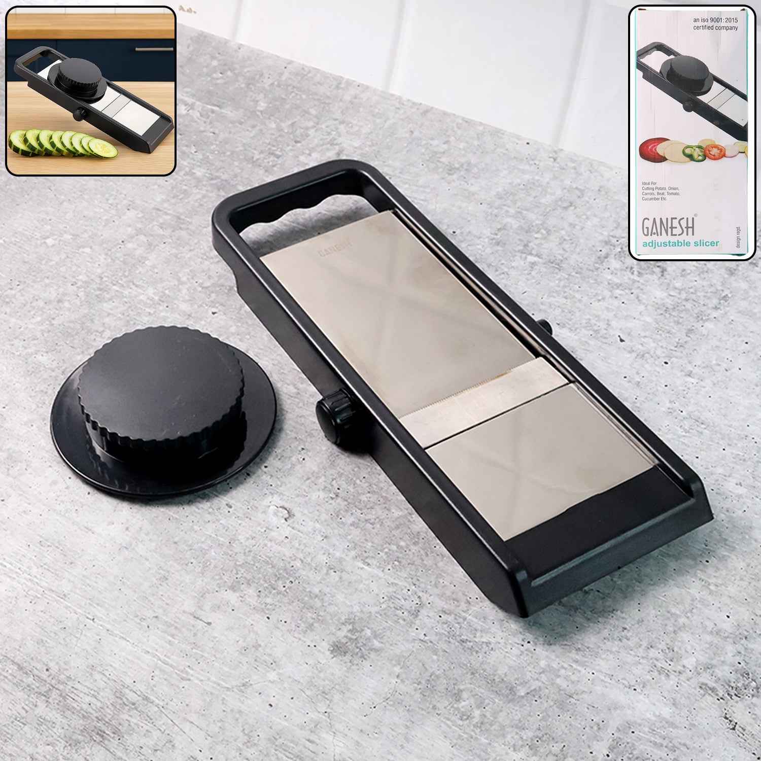 Premium Adjustable Vegetable Fruit Slicer With Sharp Stainless Steel Blade