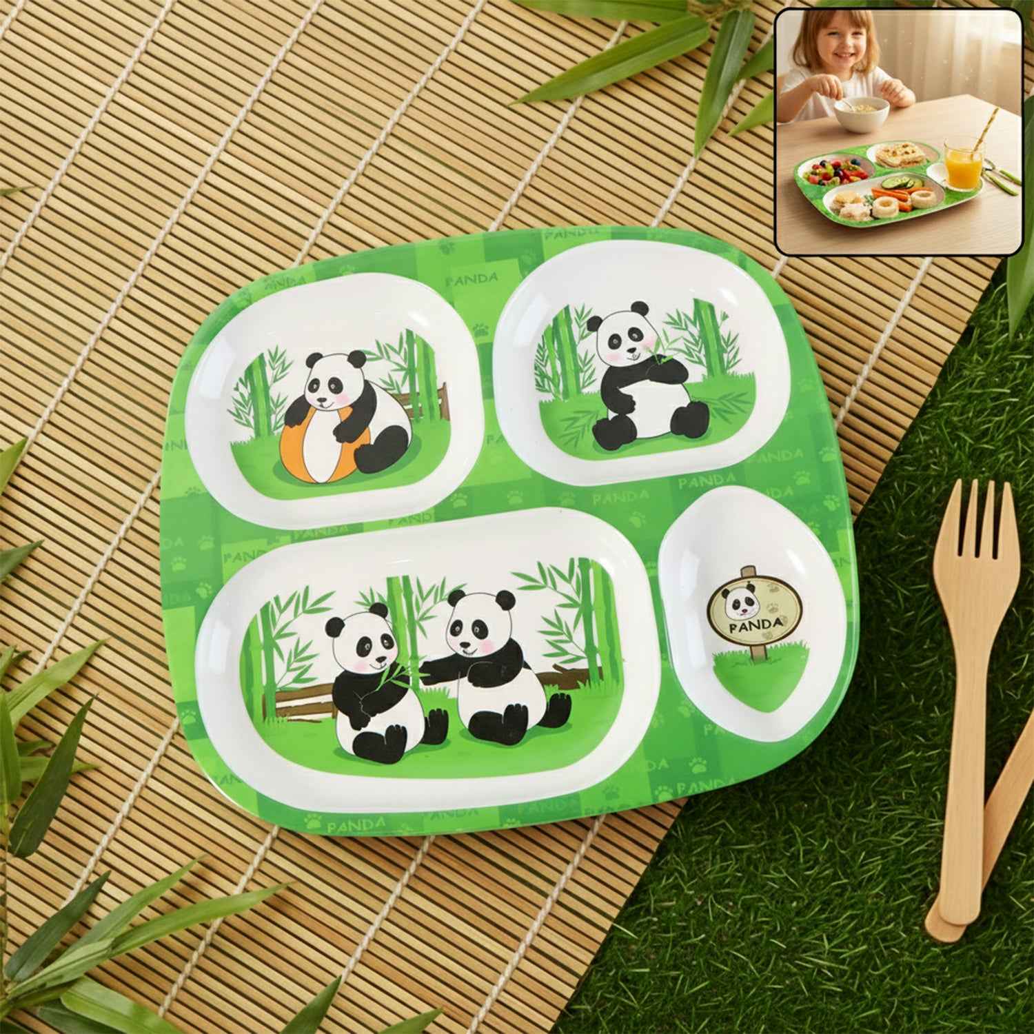 Kids 4-compartment Melamine Partition Plate (1 Pc 2422 Cm)