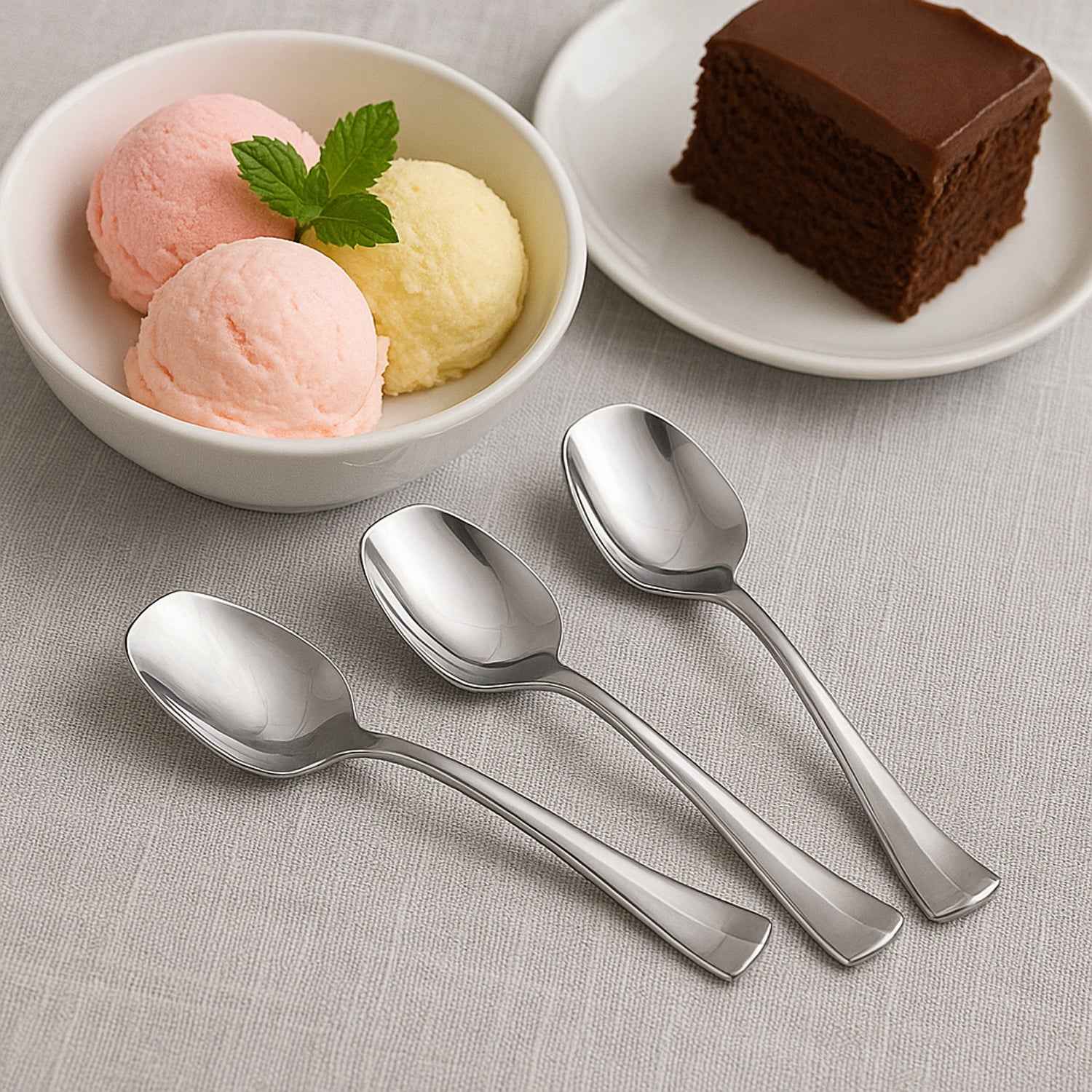 Stainless Steel Ice-cream Spoon - (3 Pc Set)