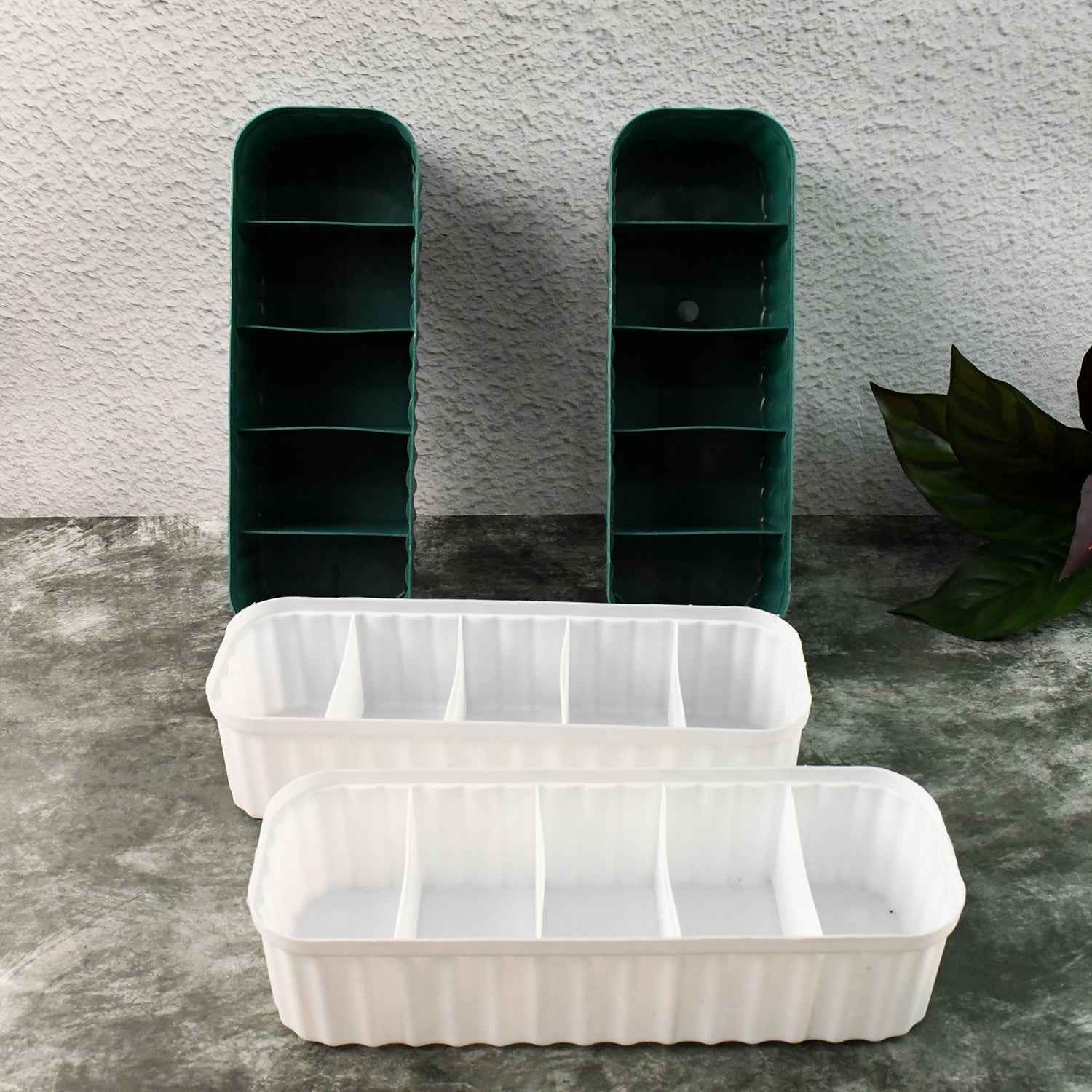 236 5-compartments Sockshandkerchiefunderwear Storage Box Socks Drawer Closet Organizer Storage Boxes (Pack Of 4)