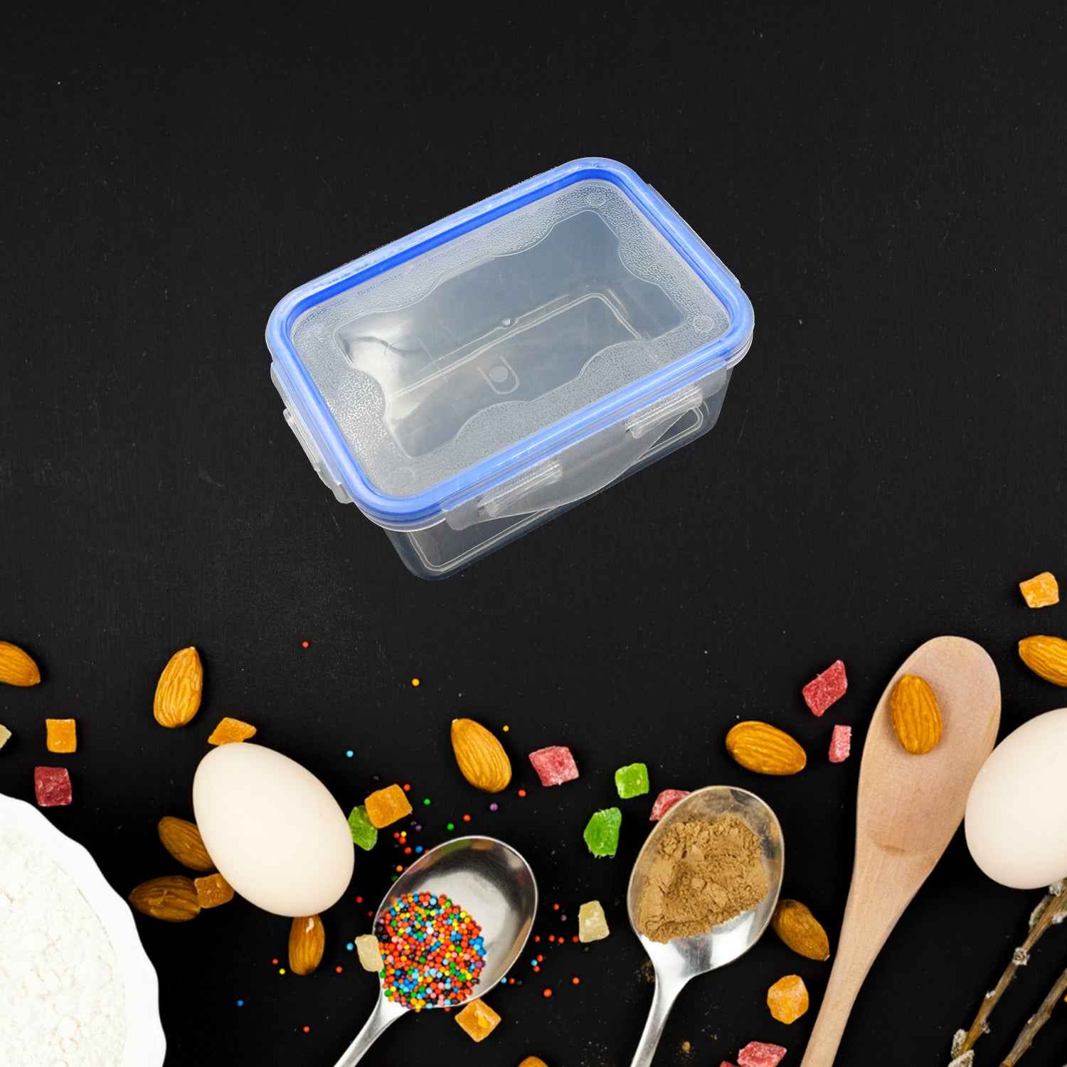 5496 Kitchen Storage Container Set With Food Grade Plastic And Air Seal Lock Lid For Storage Of Grocery Spices Dry Fruits Use For Home Office Restaurant Canteens (3 Piece Set)