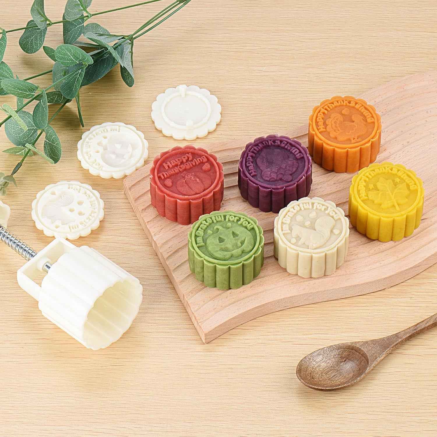 Mooncake Press Mold With 4 Stamps Set