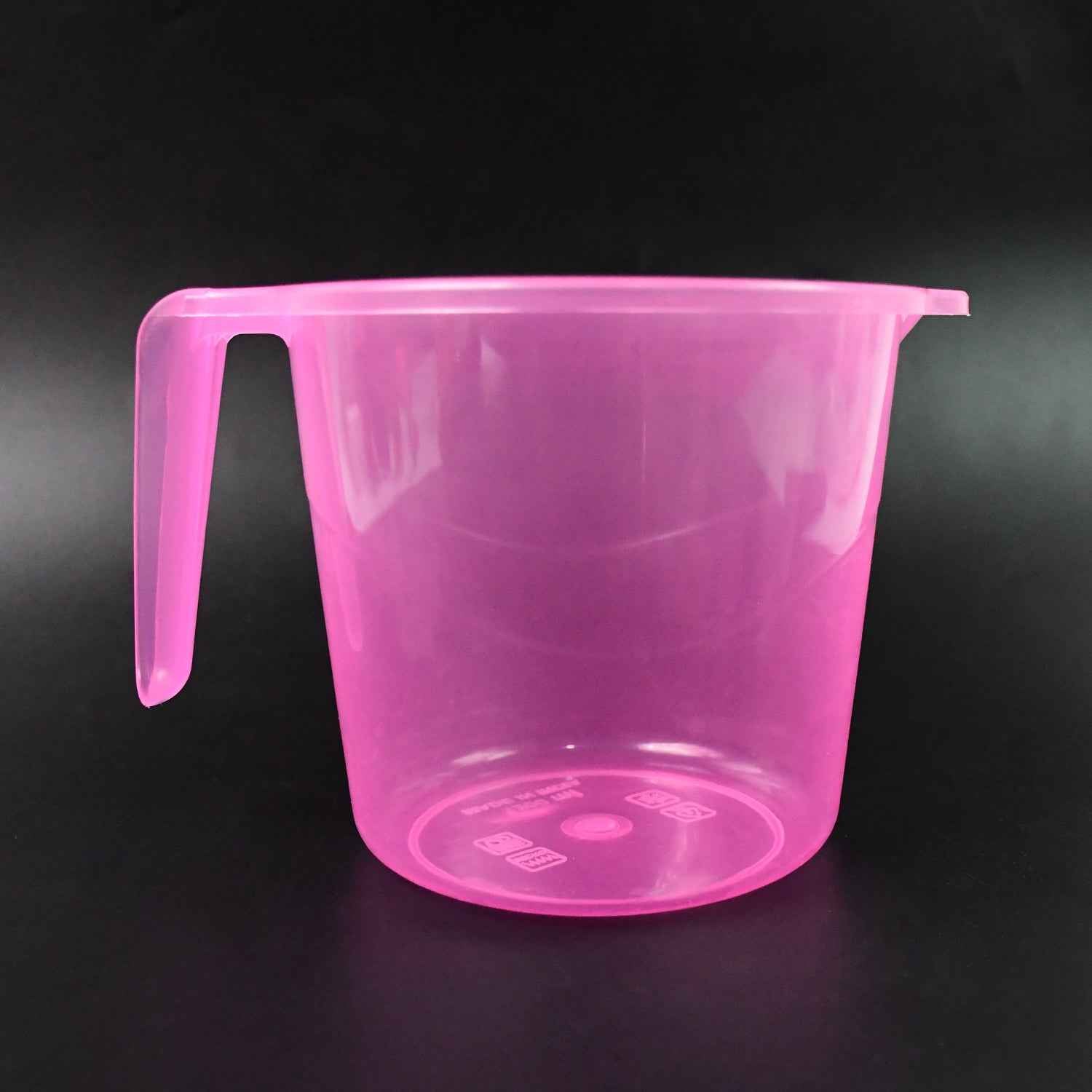 Plastic Round Transparent Bath Water Mug (1 Pc 1200 Ml Mix Color)