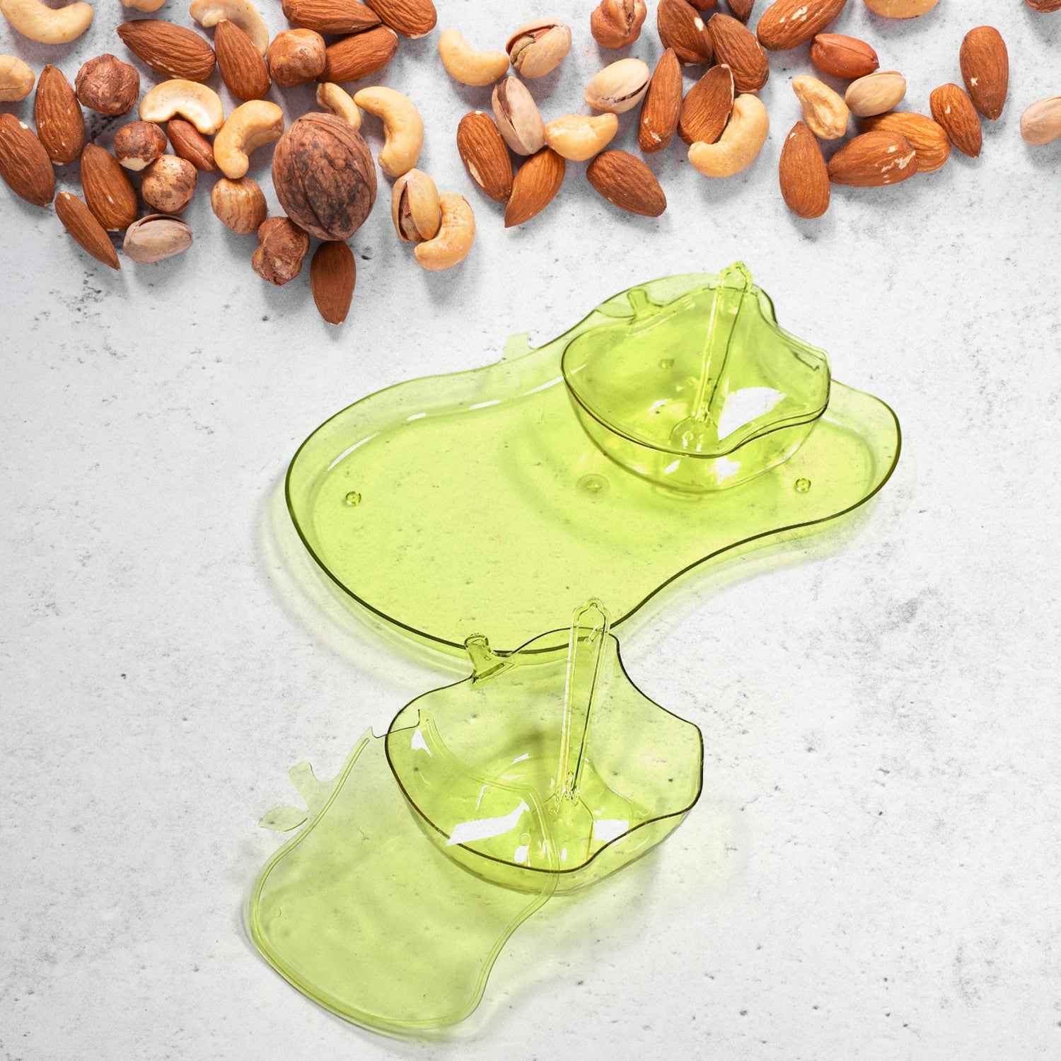 2969 Apple Shape 2piece Serving Set Of Bowl With Spoon Tray. Dinnerware Serving Snacks Pickle