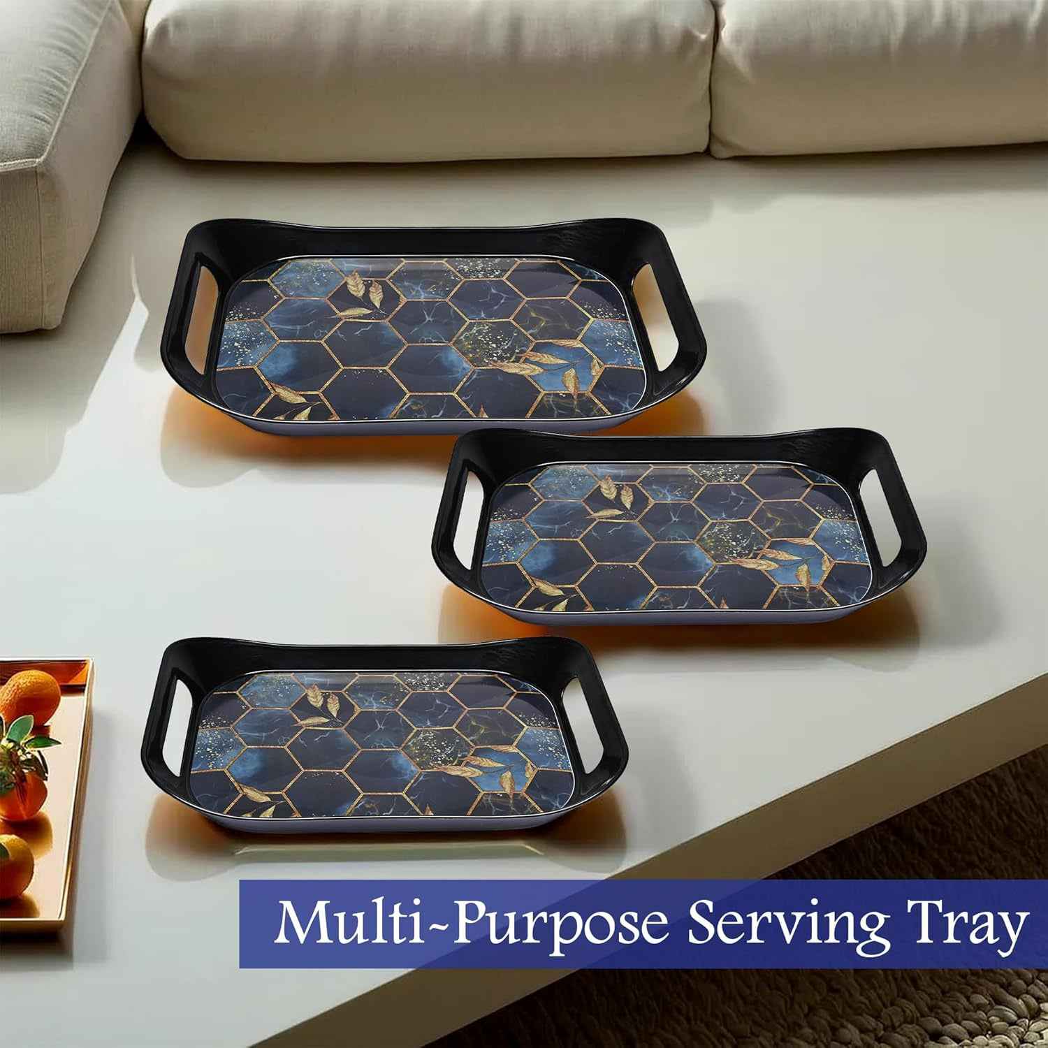 Premium Plastic Serving Tray (3 Pc)