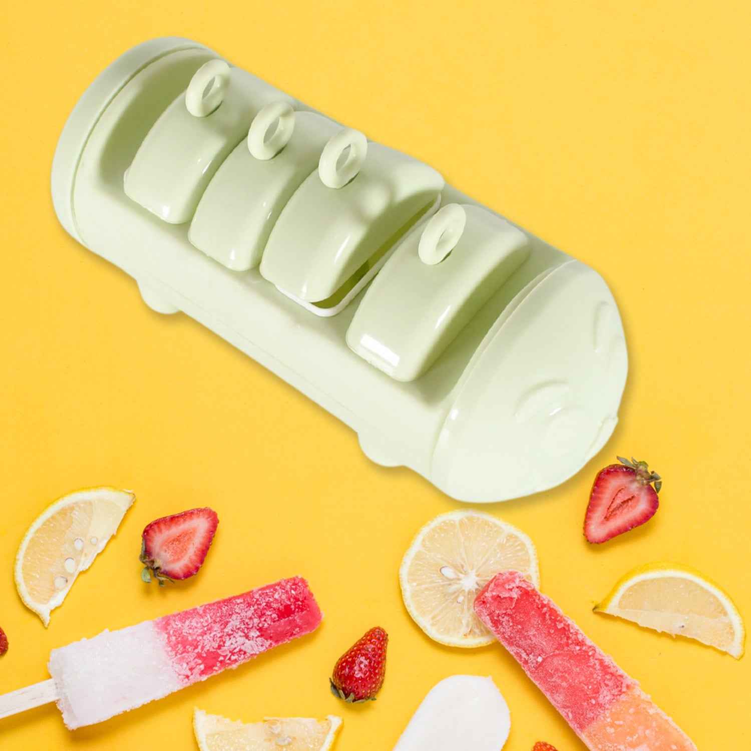 5596 Cartoon Shape Mold Ice Candy Popsicle Mold Ice Plastic Ice Candy Maker Kulfi Maker Molds Set With 4 Cups (1 Pc Multicolor)