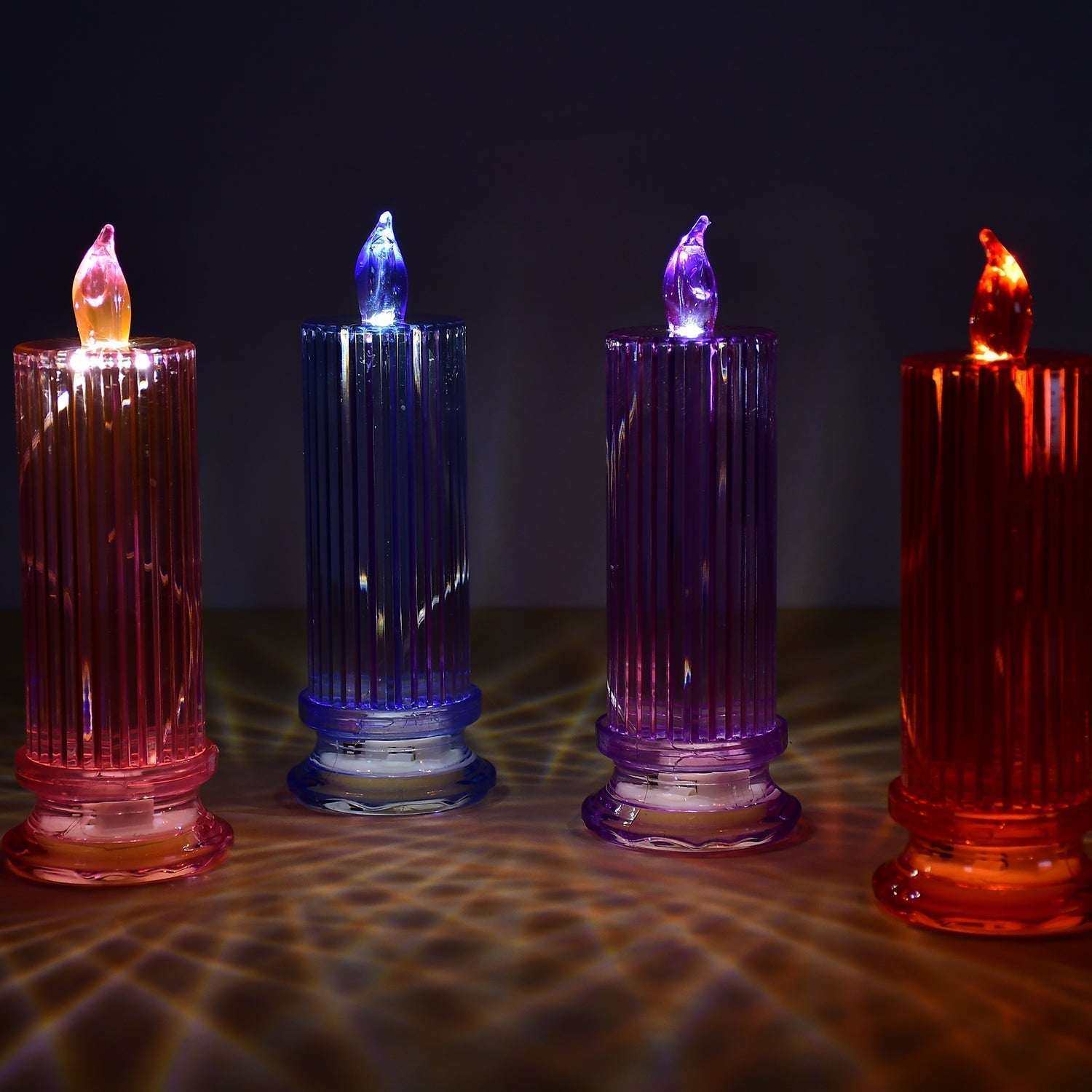 Big Simple Candles for Home Decoration, Crystal Candle Lights (Multicolor) Variety Bazaar