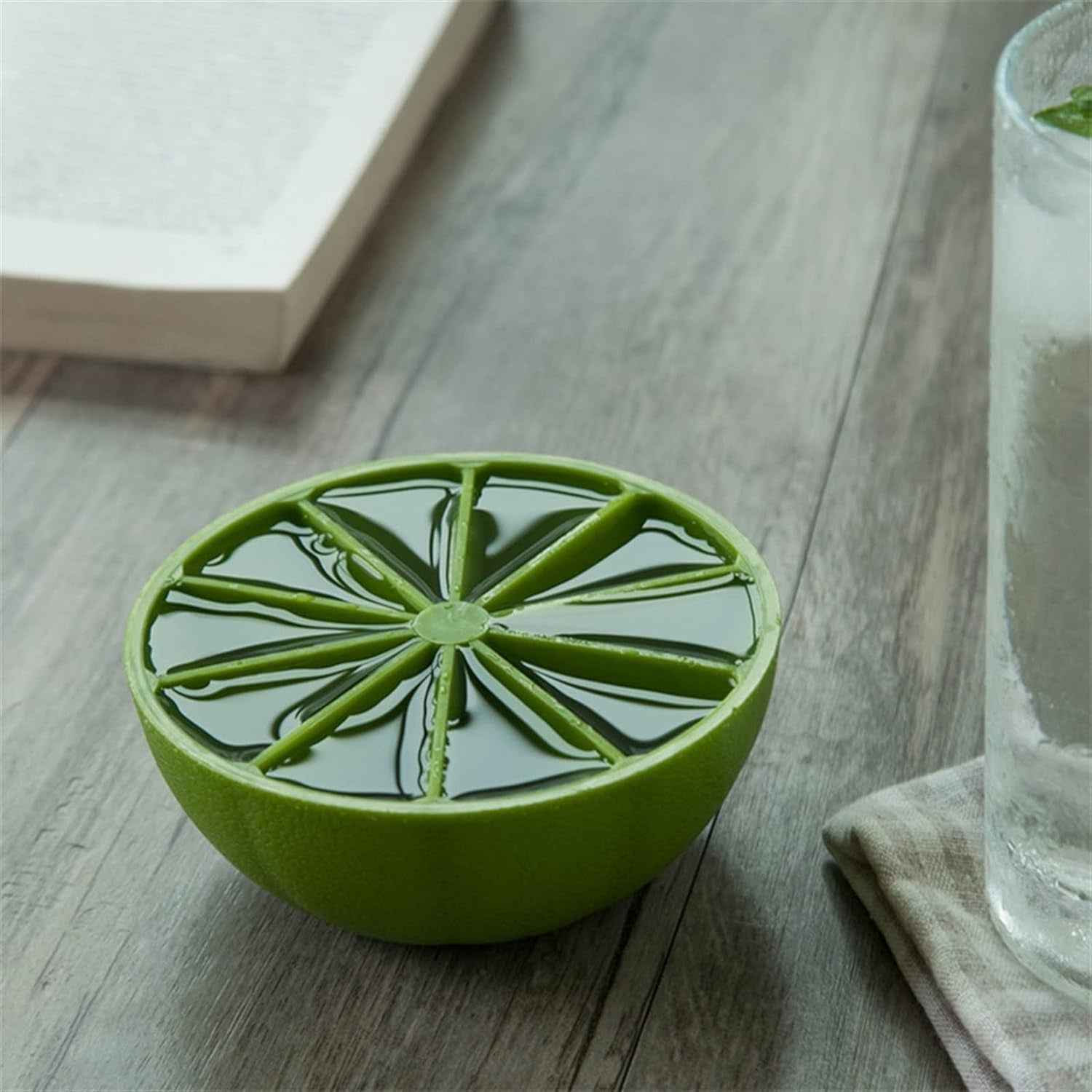 Lemon Shape Flexible Silicone Ice Cube Tray 8-slot Round Ice Mold (1 Pc)