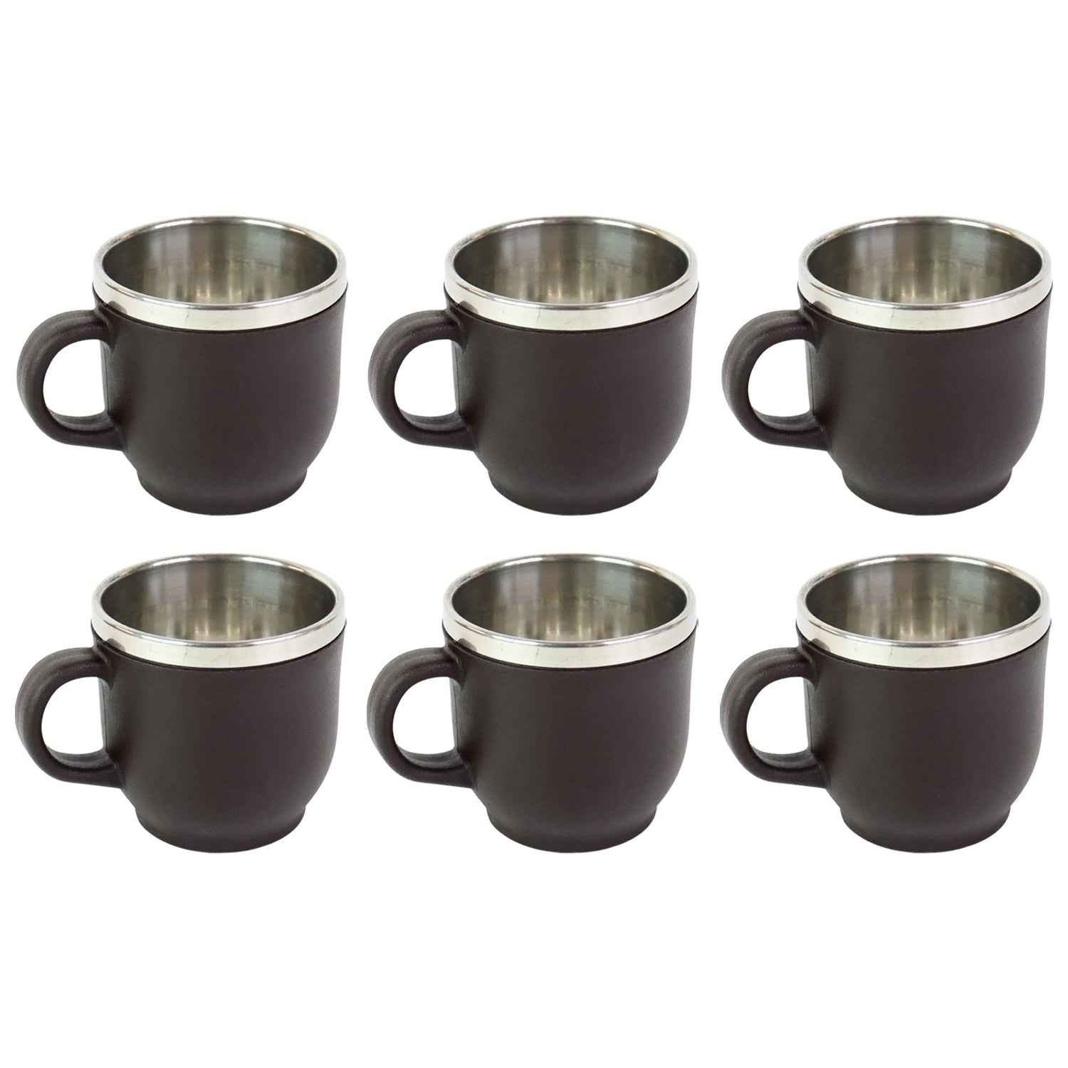 Apex Premium Double Wall Stainless Steel Cappuccino Mug Gift Set (6 Pc 100 Ml)