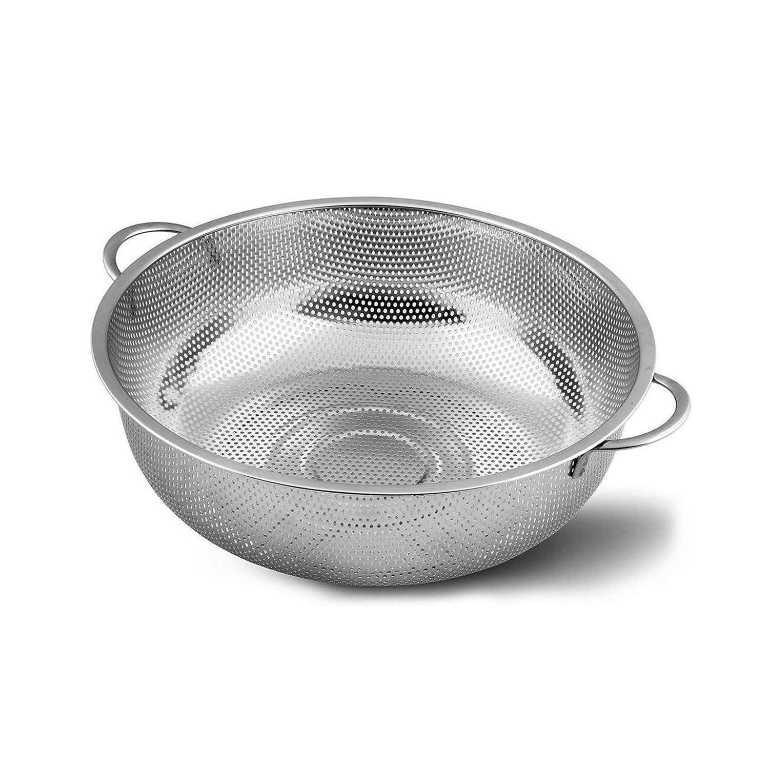 5754 Stainless Steel Colander With Handle Large Metal Mesh Basket Strainer For Pasta Spaghetti Berry Veggies Fruits Kitchen Food Colander Dishwasher Safe (1 Pc 25.5 Cm)