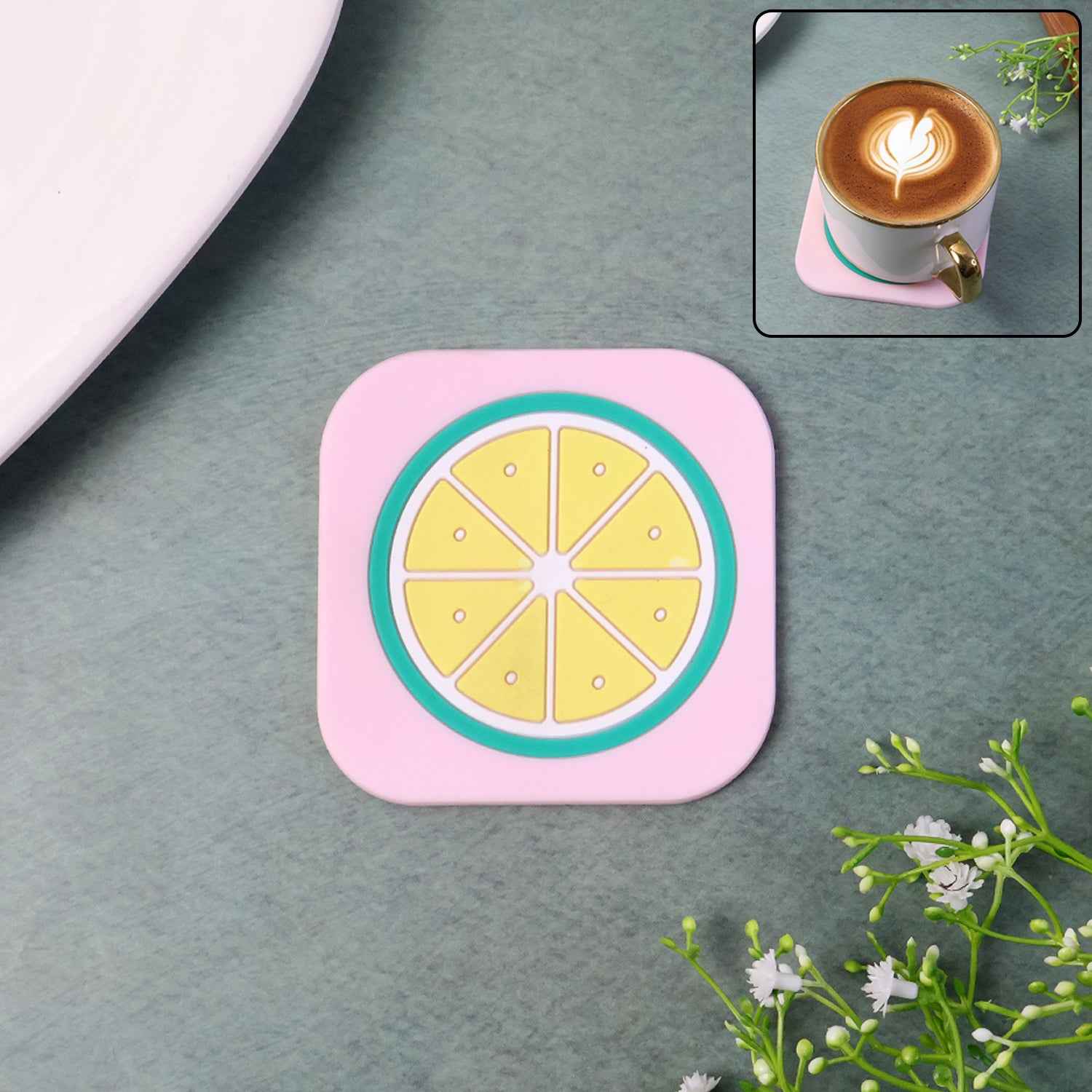 Premium Silicone Drink Coaster (1 Pc 88 Cm Mix Design)