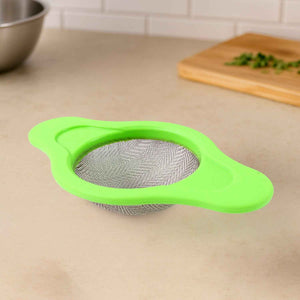 Stainless Steel Mesh Strainer With Dual Handle Plastic Frame (1 Pc)