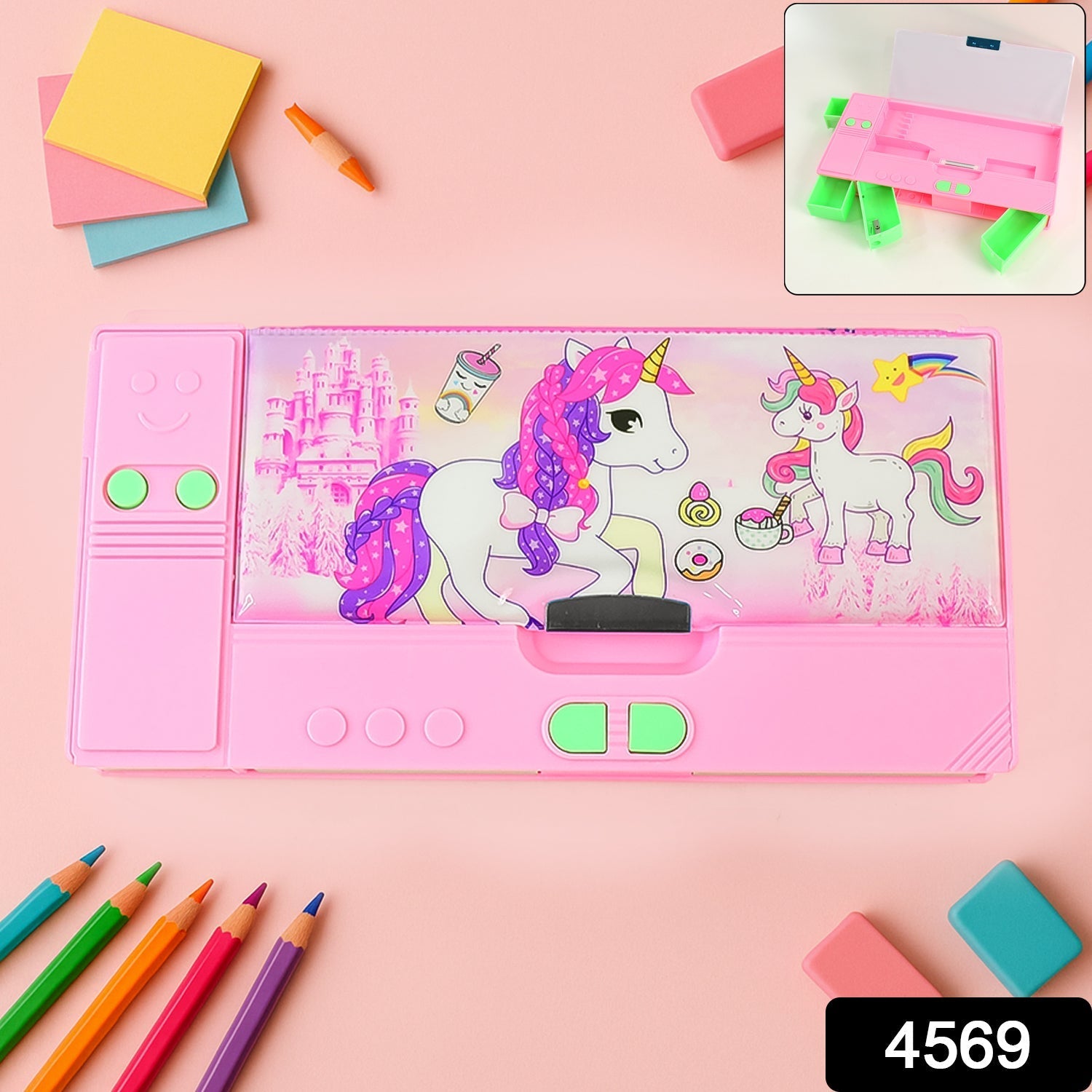 Multi Purpose Gadget Jumbo Pencil Box Compass With Calculator Jumbo 2 Side Slot Geometry Box Compass Use School , Traveling & Studio Variety Bazaar